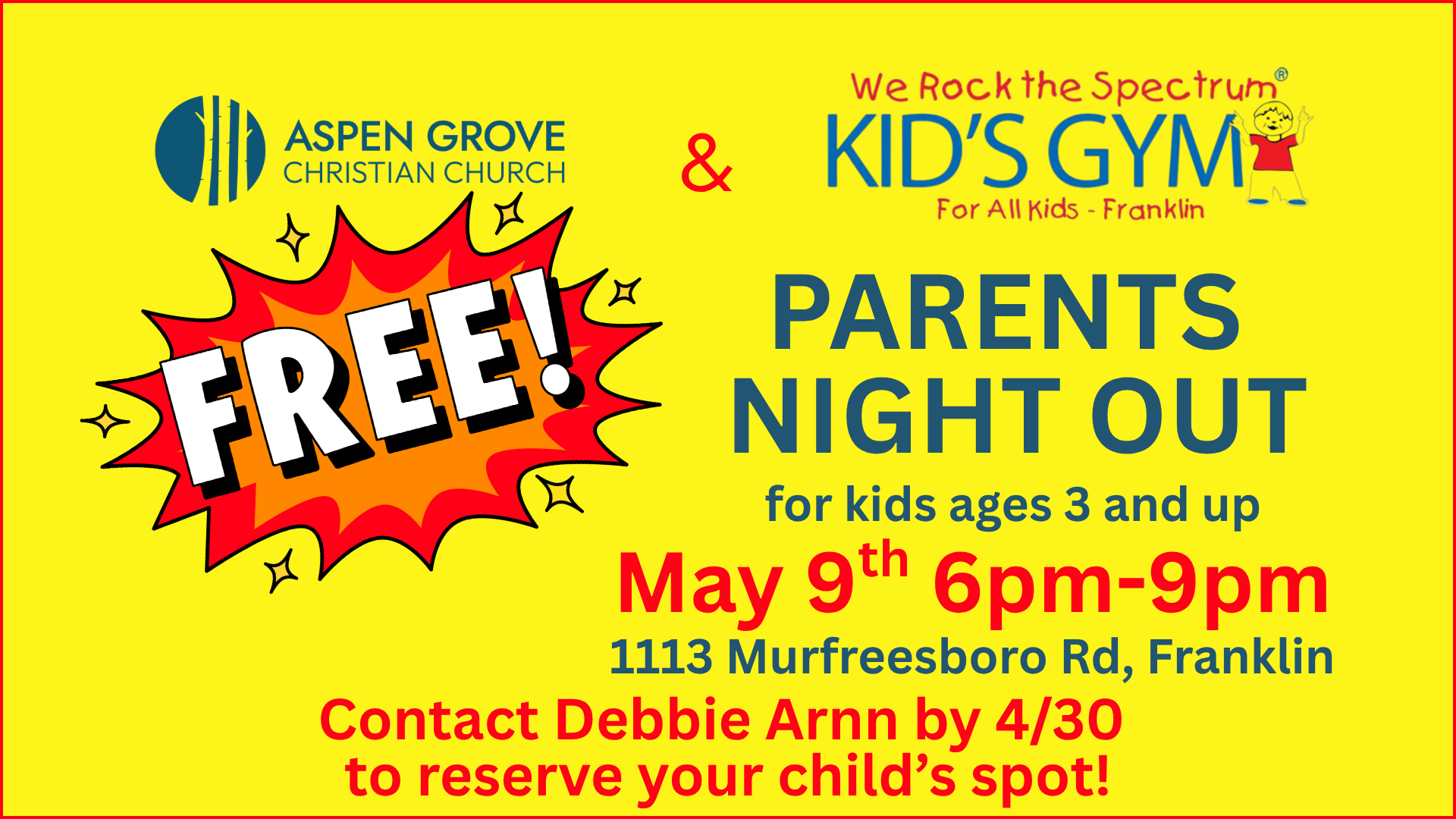 APR 5 LOOP - WEB - PARENTS NIGHT OUT image