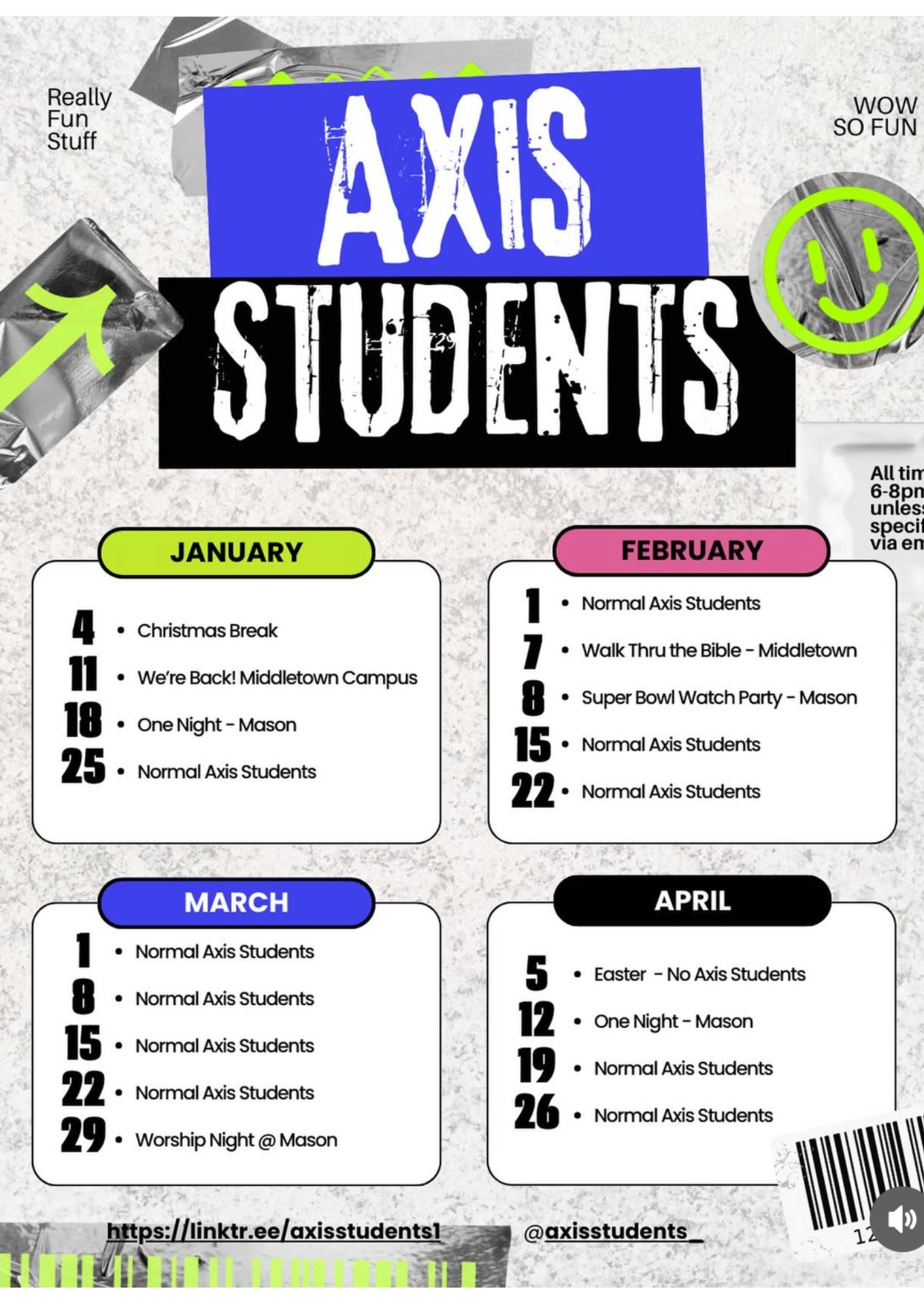 axis students calendar