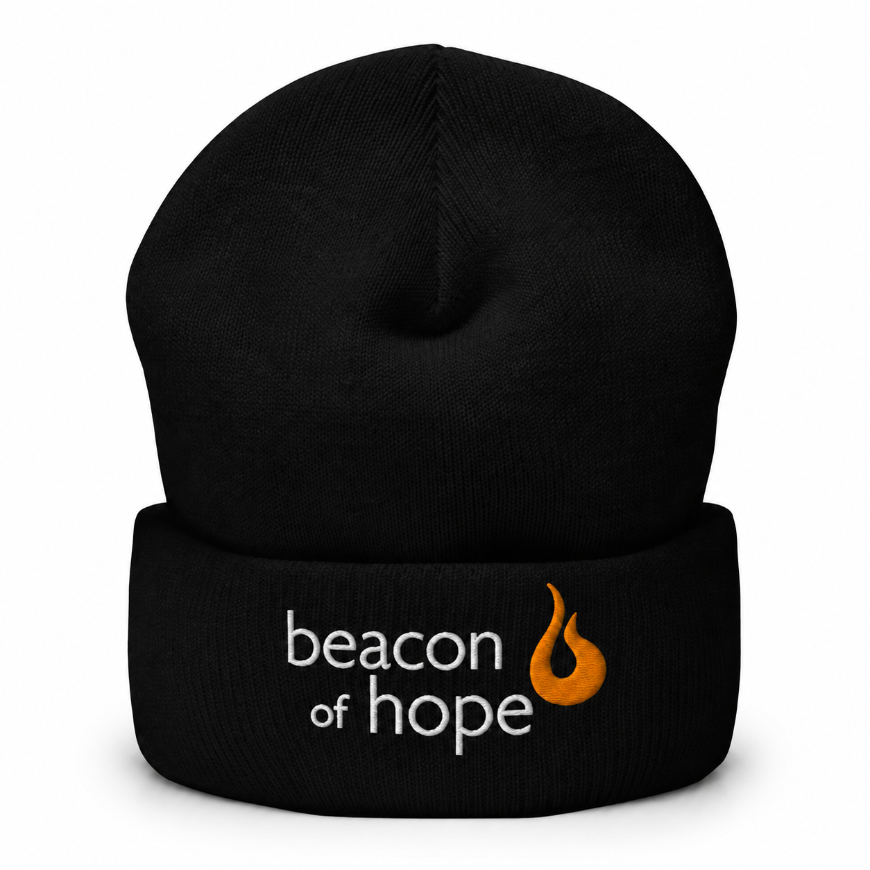 Beacon of Hope black cuffed beanie