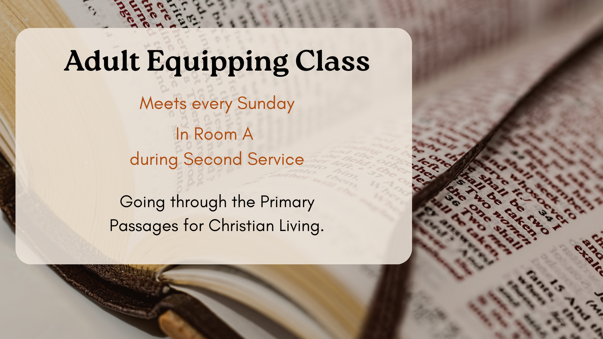Equipping Class #2