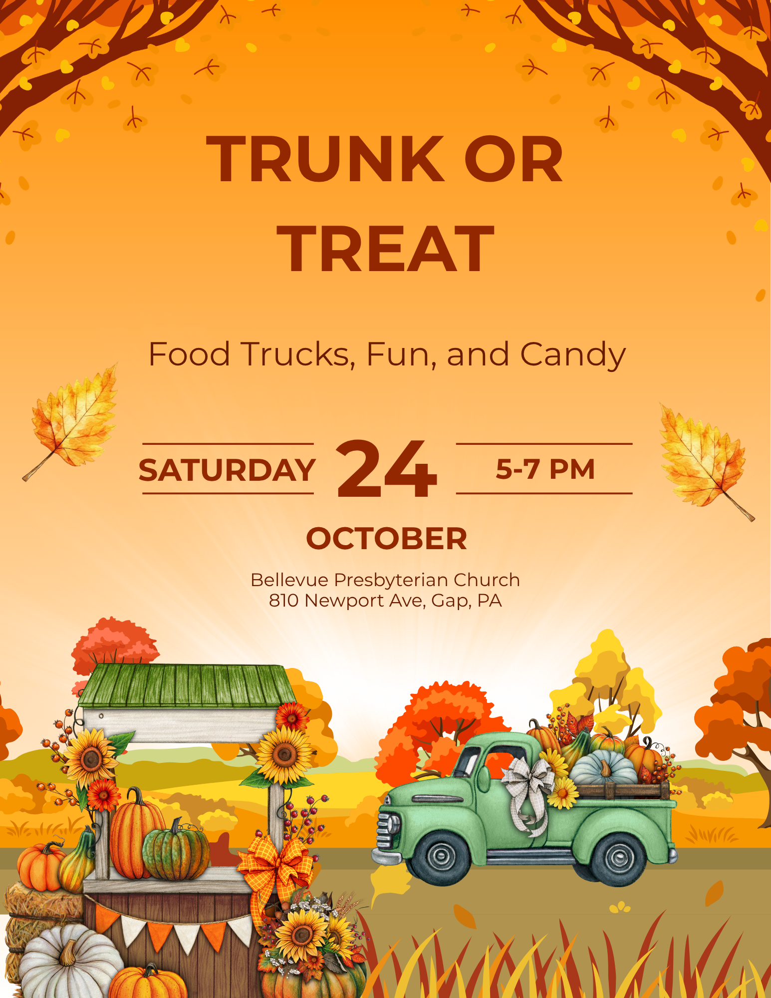 Orange and Brown Playful Fall Festival Flyer