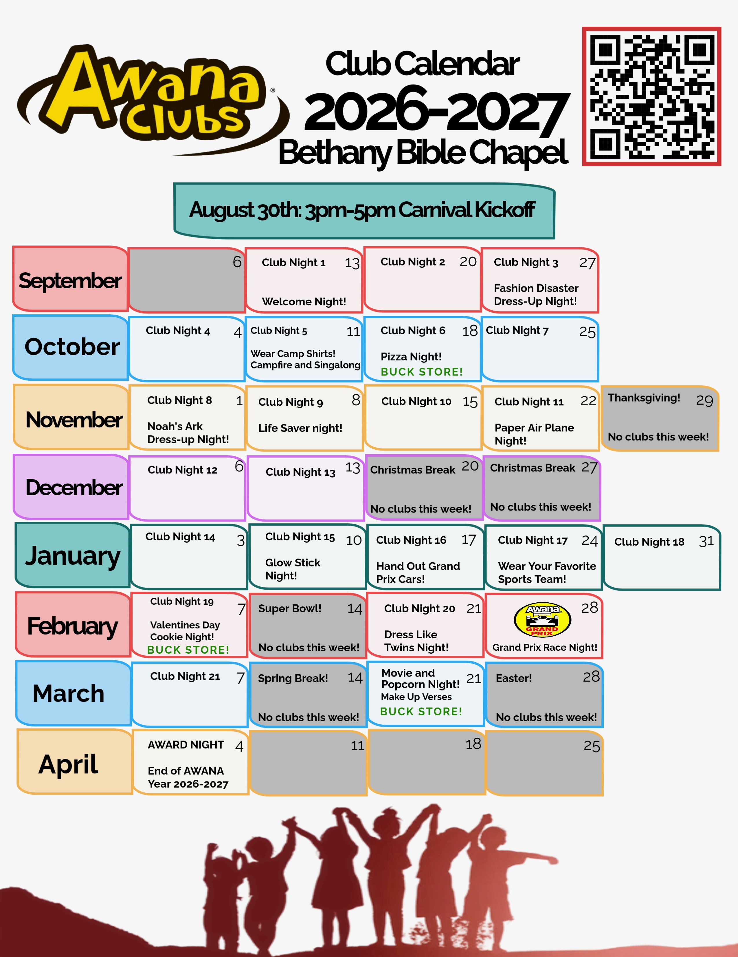 AWANA 2026-2027 Calendar