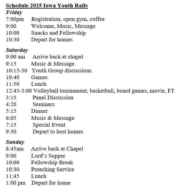 New Schedule