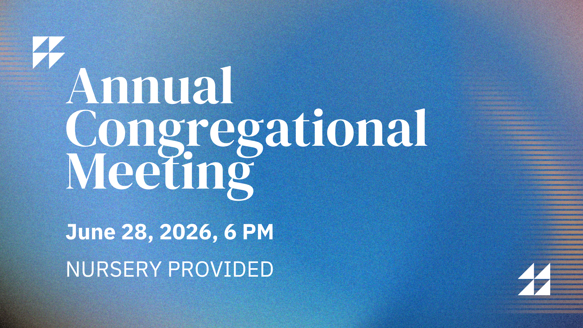Blue and White Simple Minimalist Gradient Annual Meeting Instagram Post