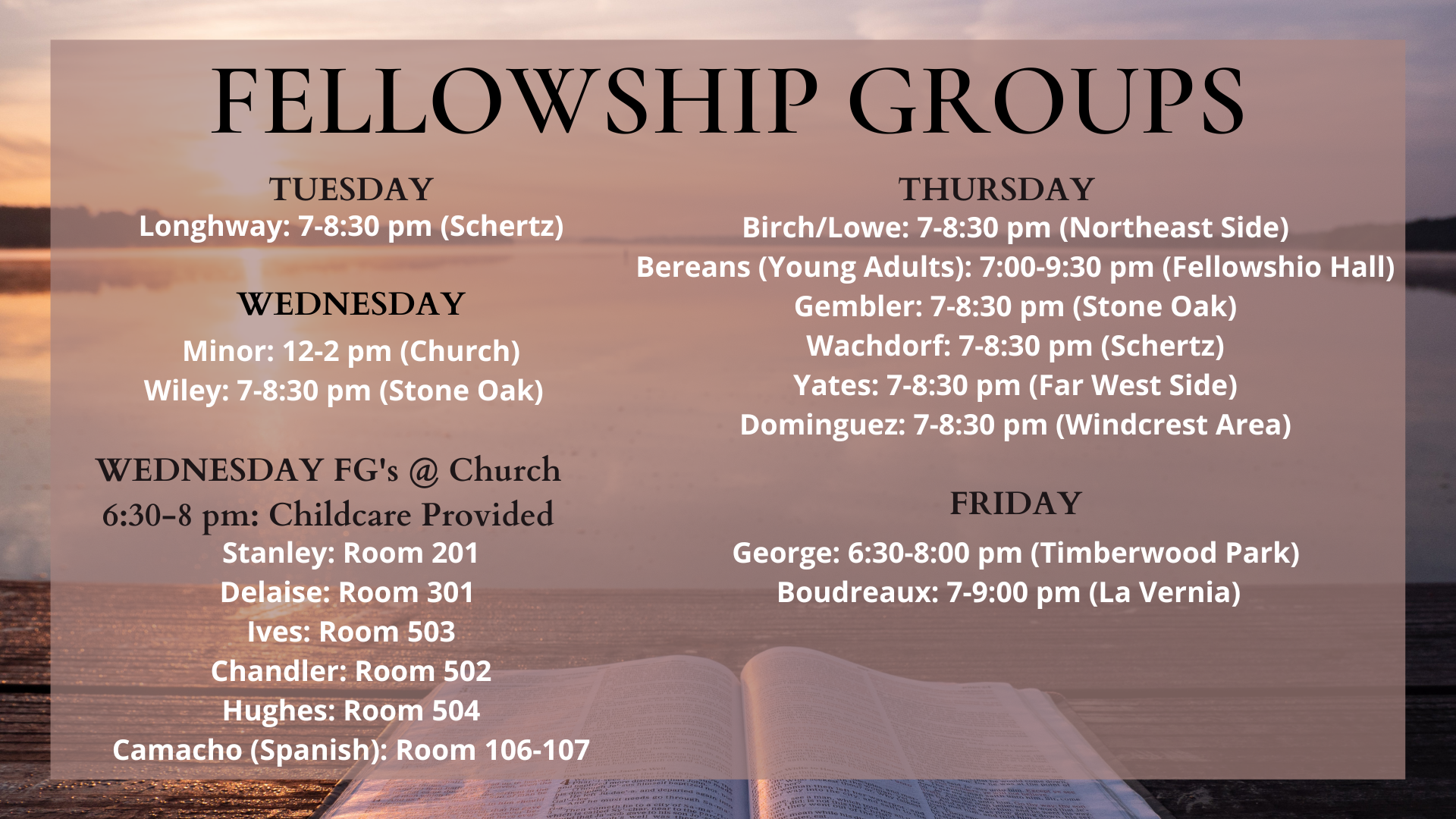 Fellowship Groups 321