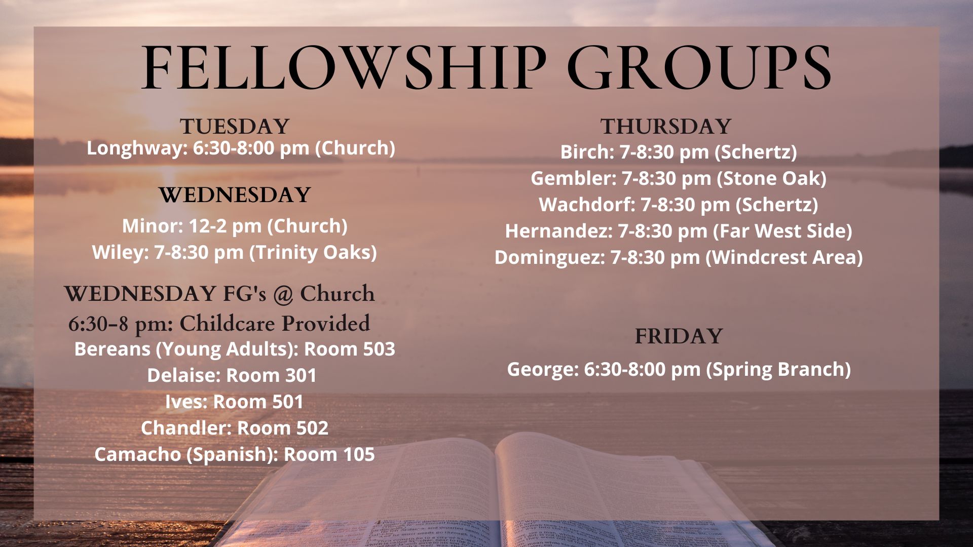 PP Fellowship Groups