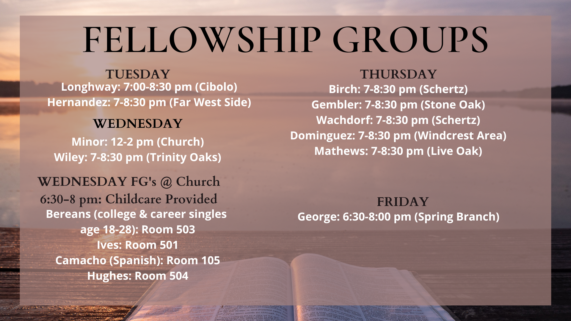 PP Fellowship Groups