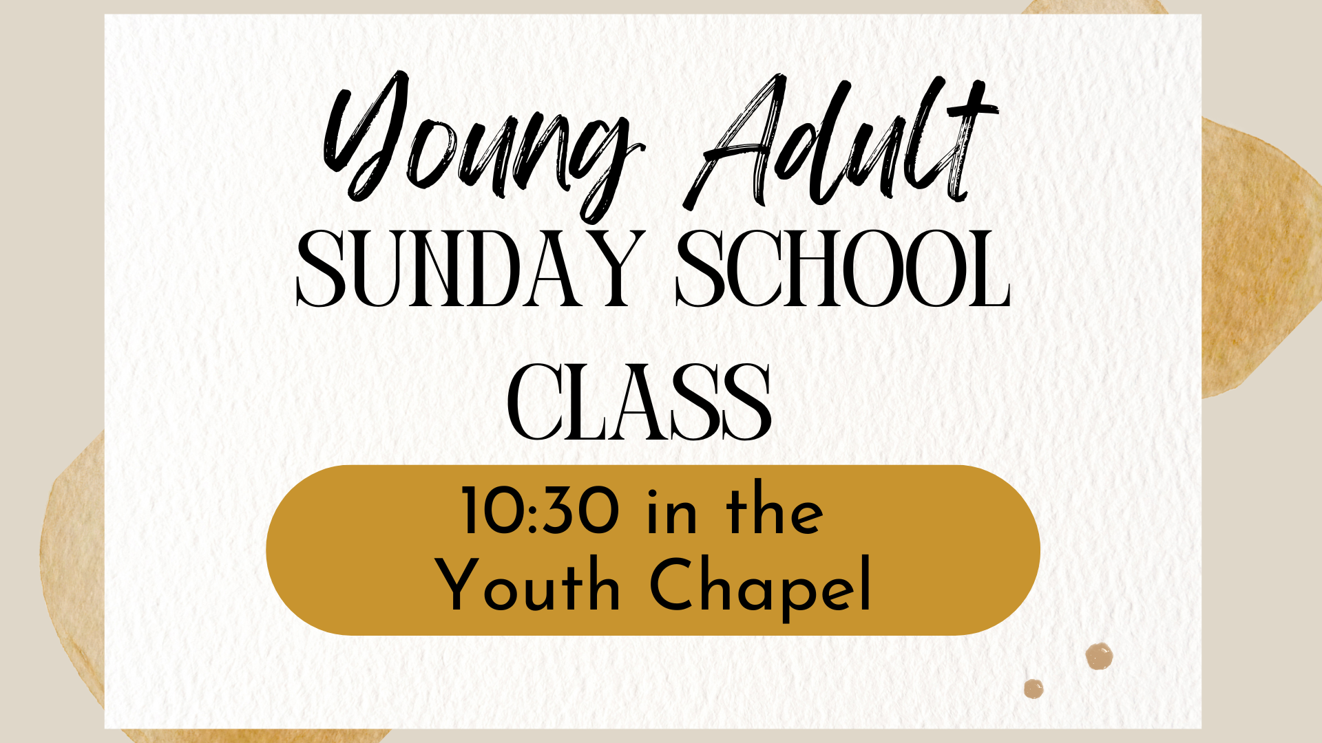 Young Adult SS Class