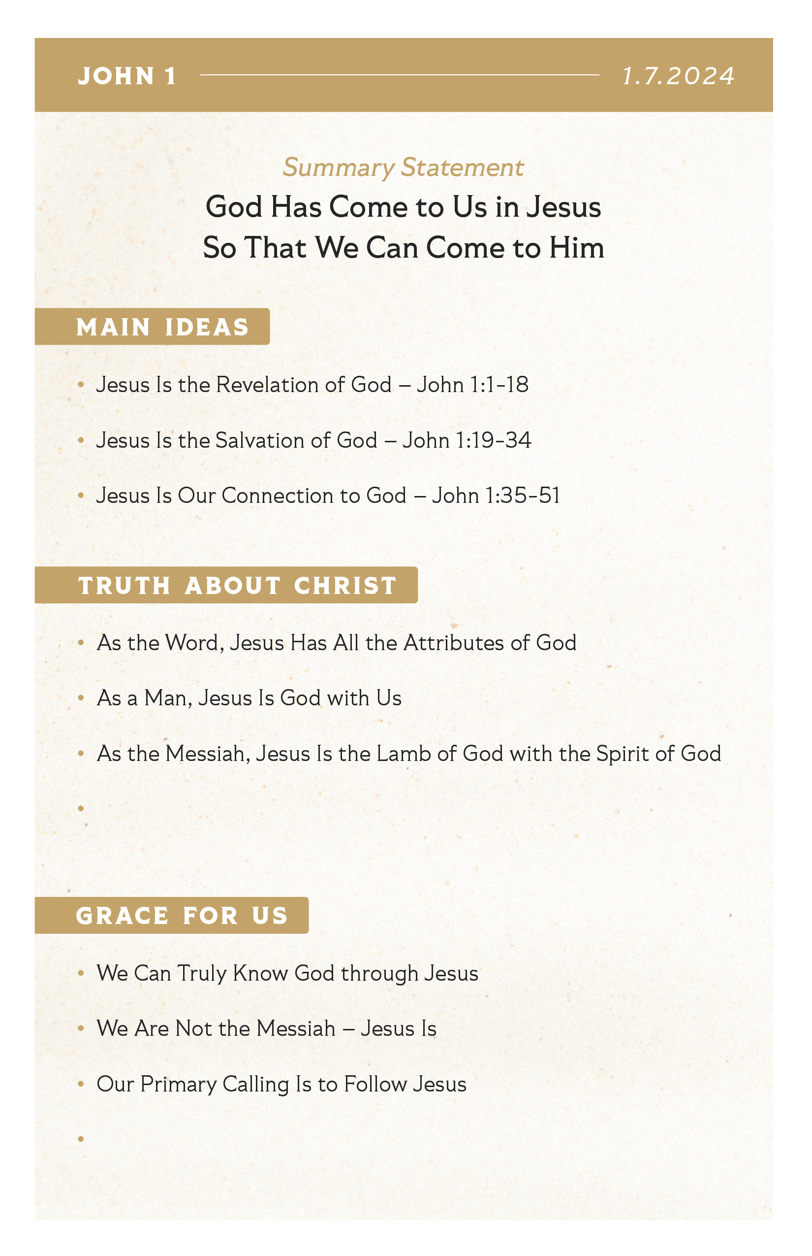 Sermon Supplement - John 1 - Website