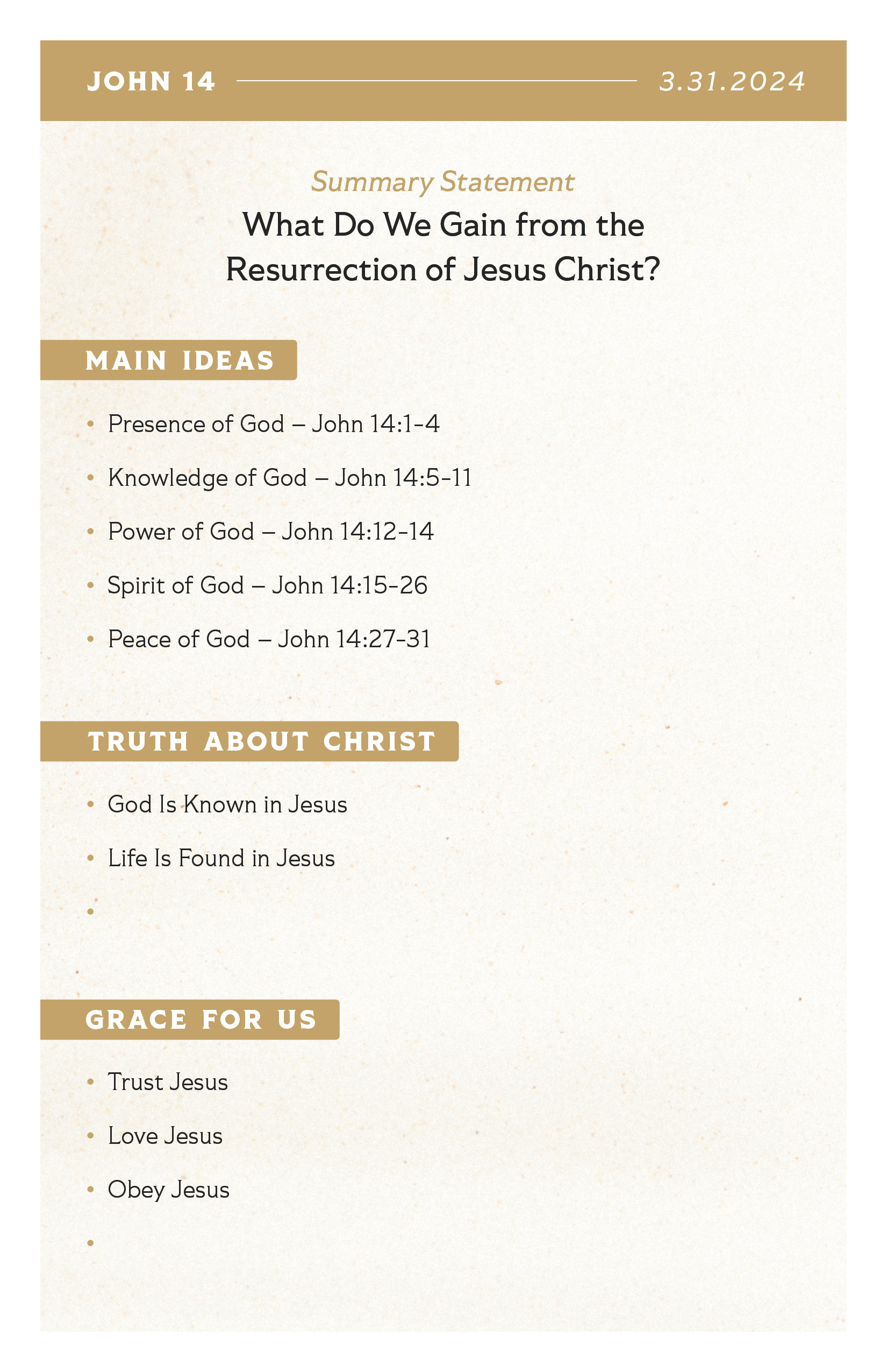 Sermon Supplement - John 14 - Website
