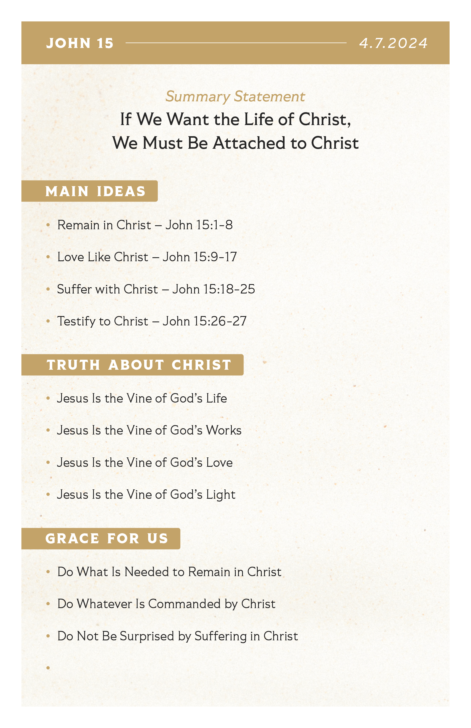 Sermon Supplement - John 15 - Website