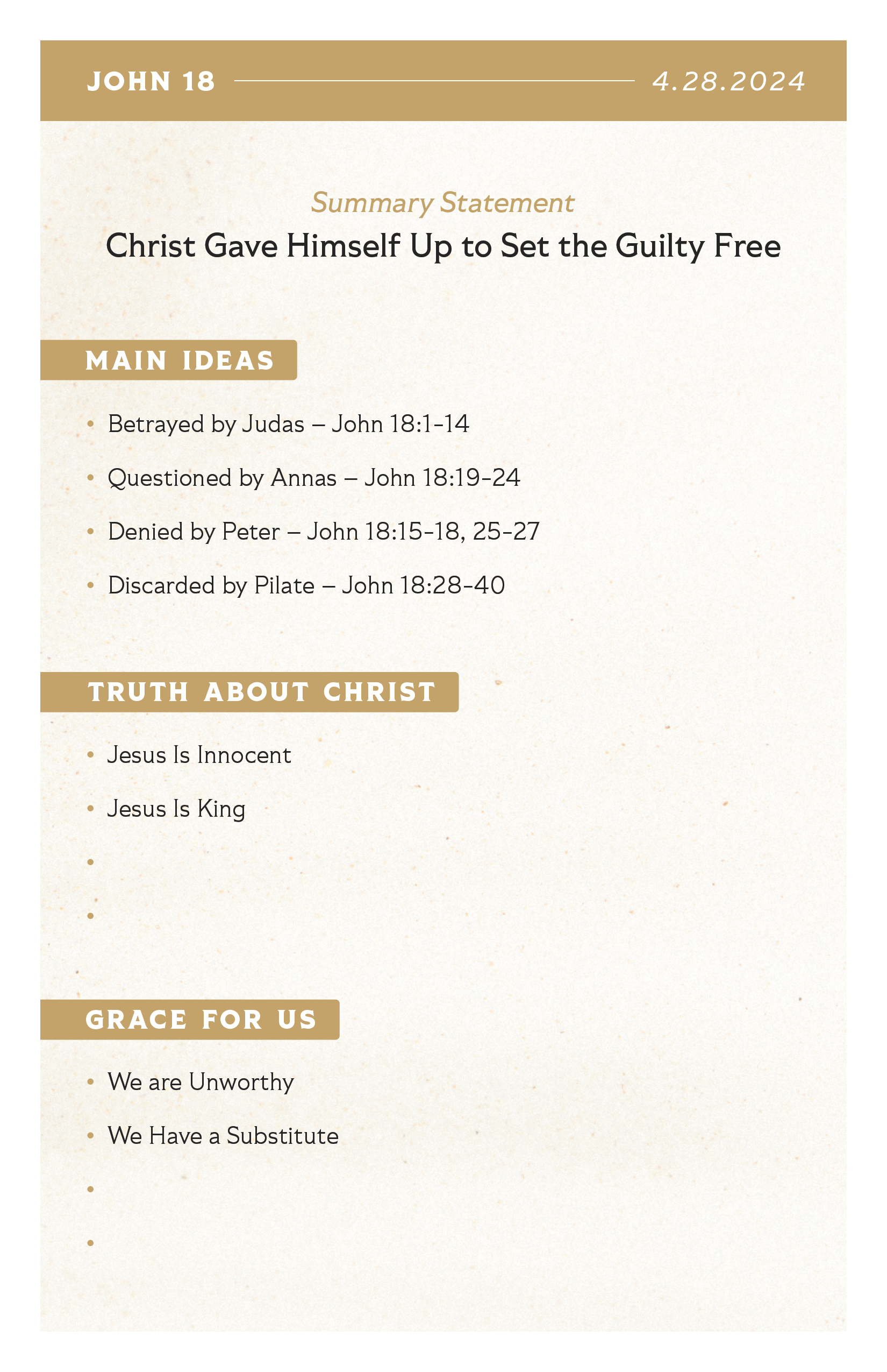 Sermon Supplement - John 18 - Website