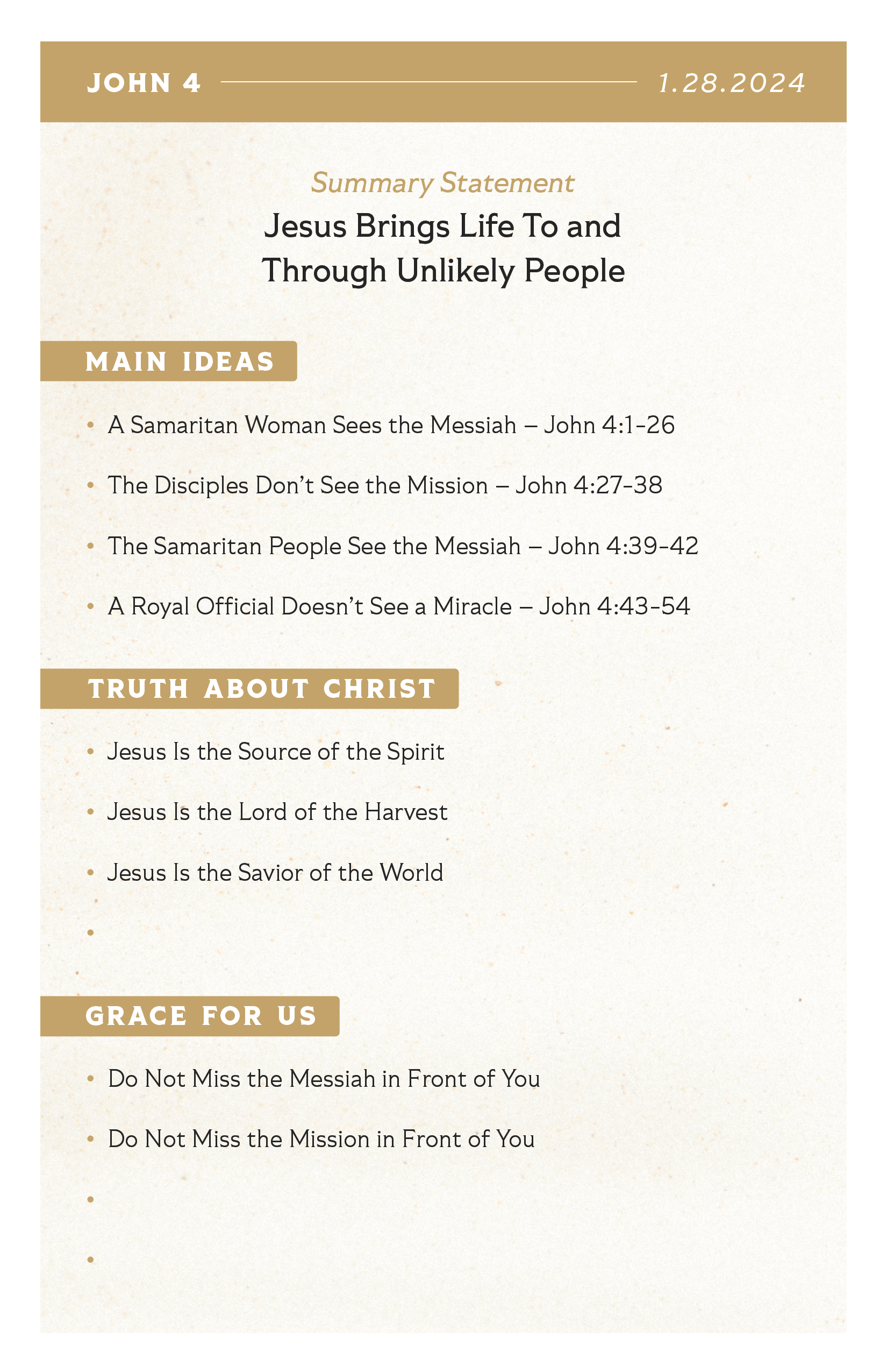 Sermon Supplement - John 4 - Website