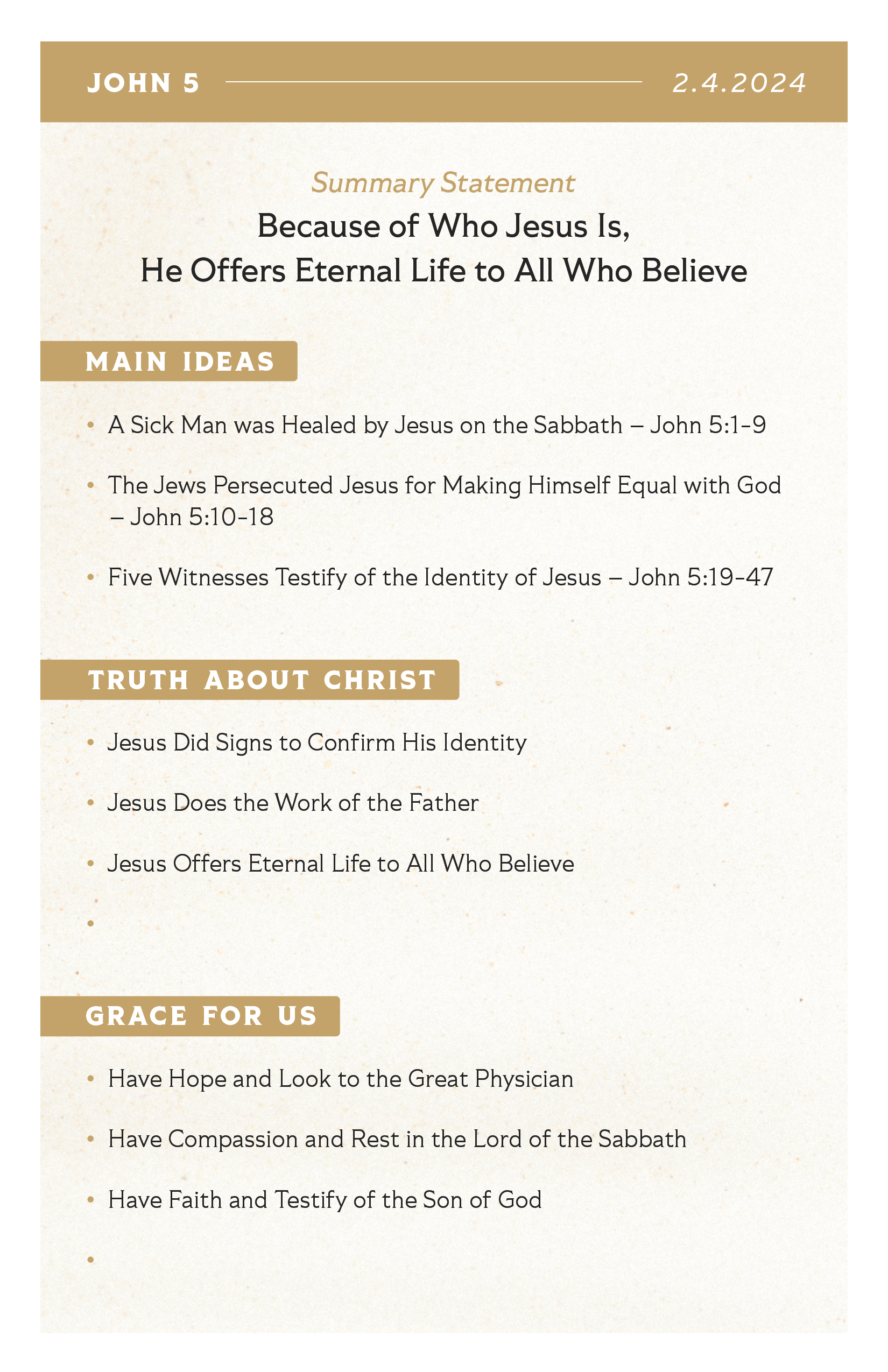 Sermon Supplement - John 5 - Website