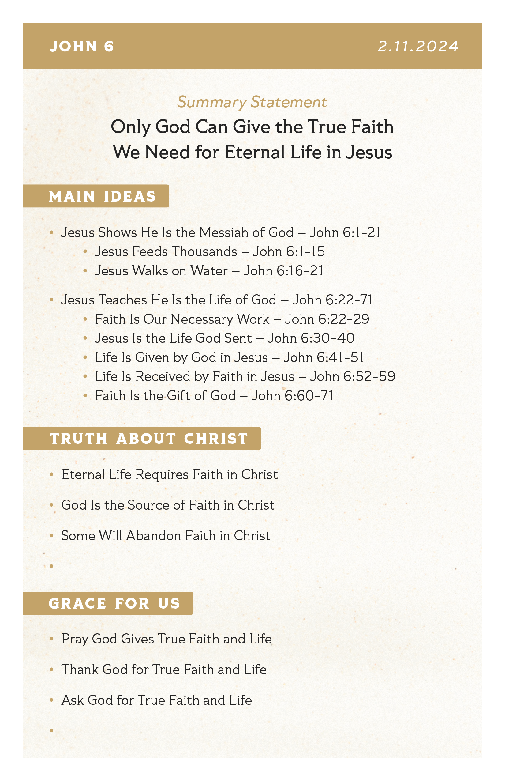 Sermon Supplement - John 6 - Website
