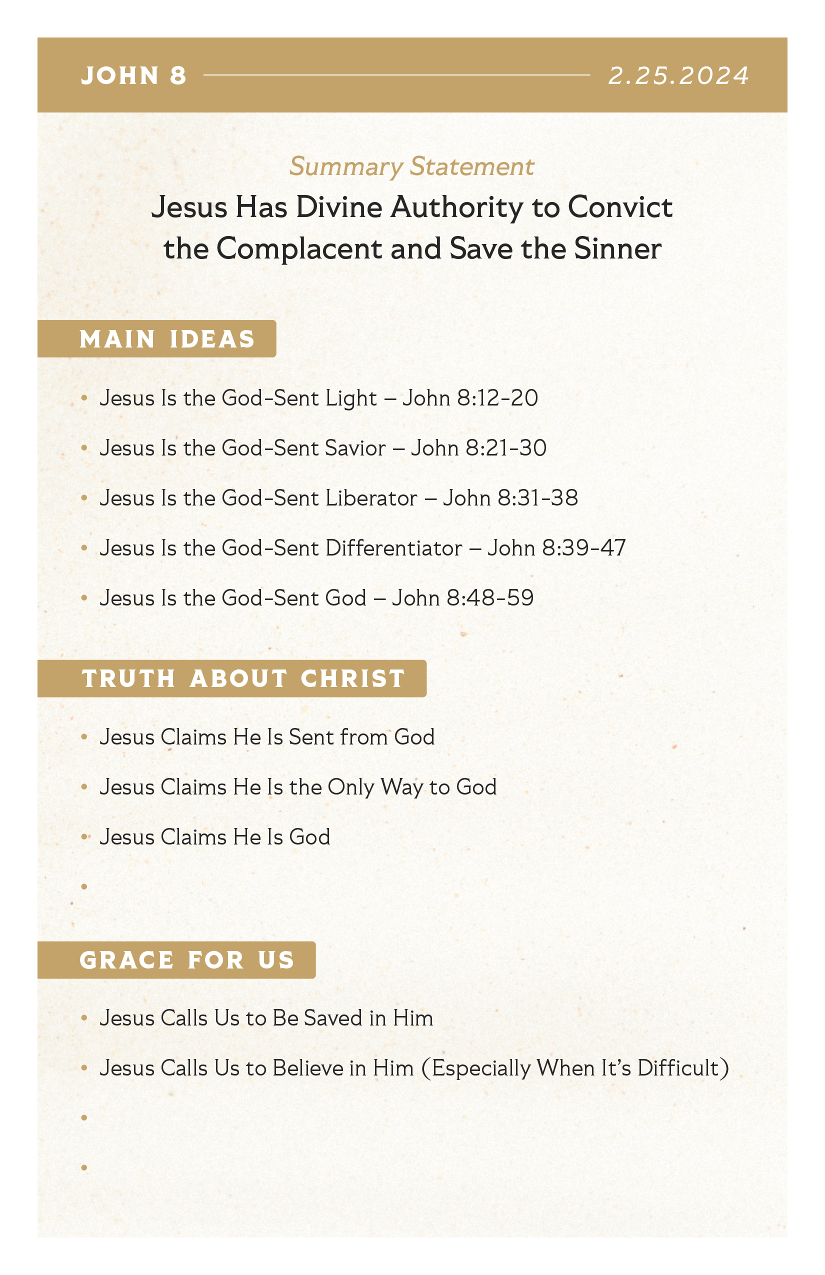 Sermon Supplement - John 8 - Website