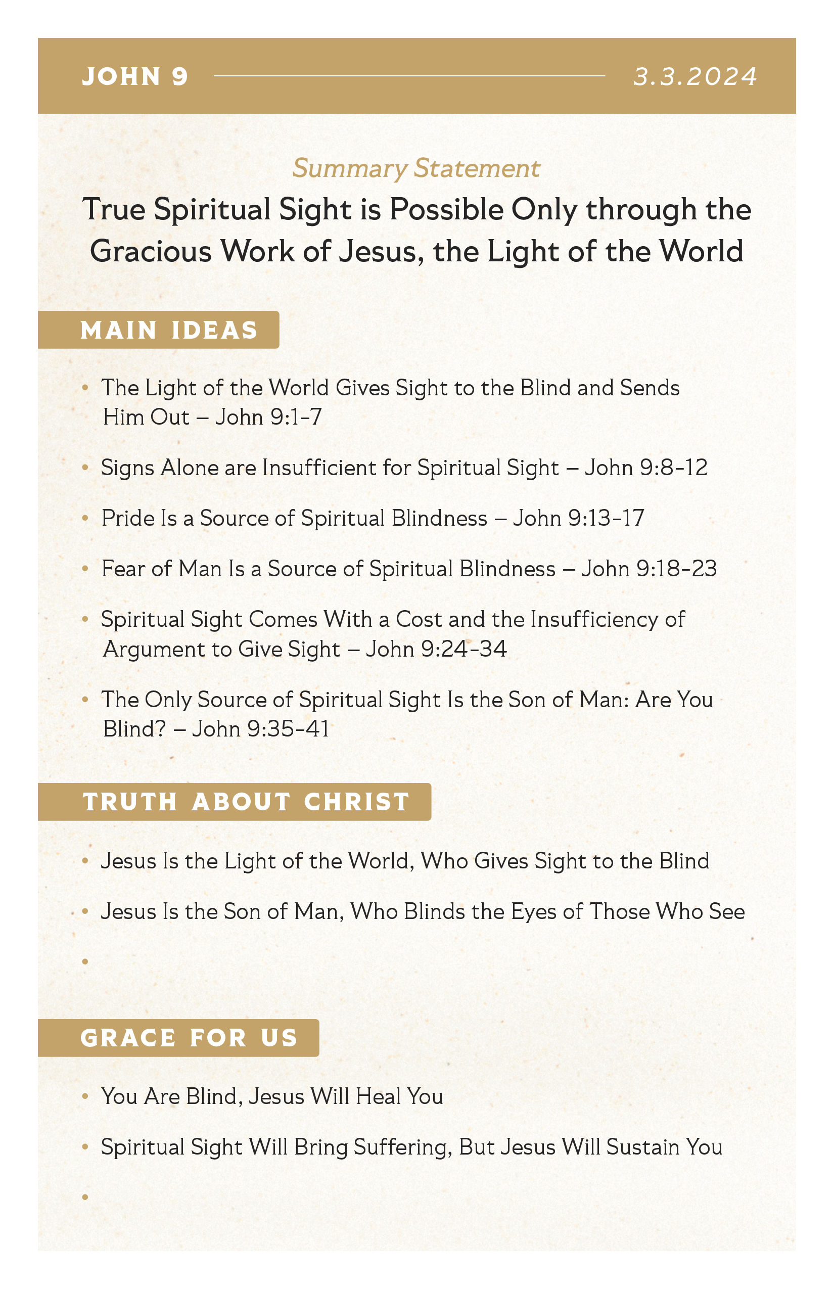 Sermon Supplement - John 9 - Website