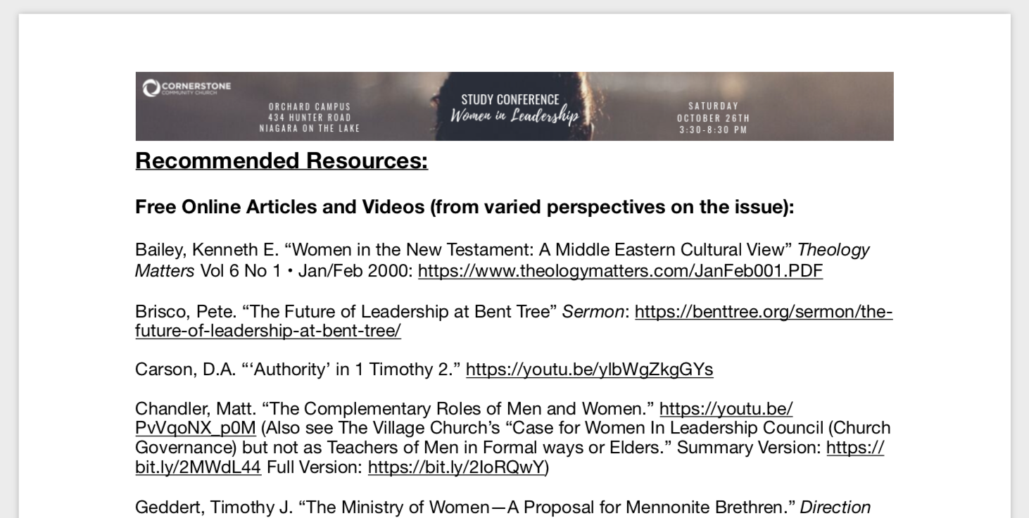 StudyConference_WomenInMinistryLeadership_ReccomendedReadingList__page_1_of_2_