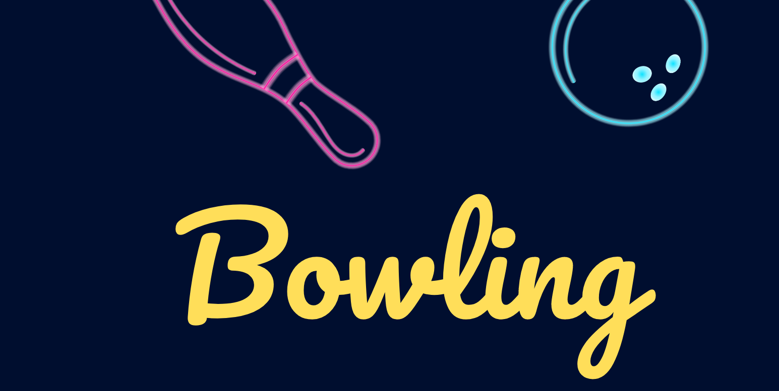 Navy Minimalist Bowling Night Flyer banner image