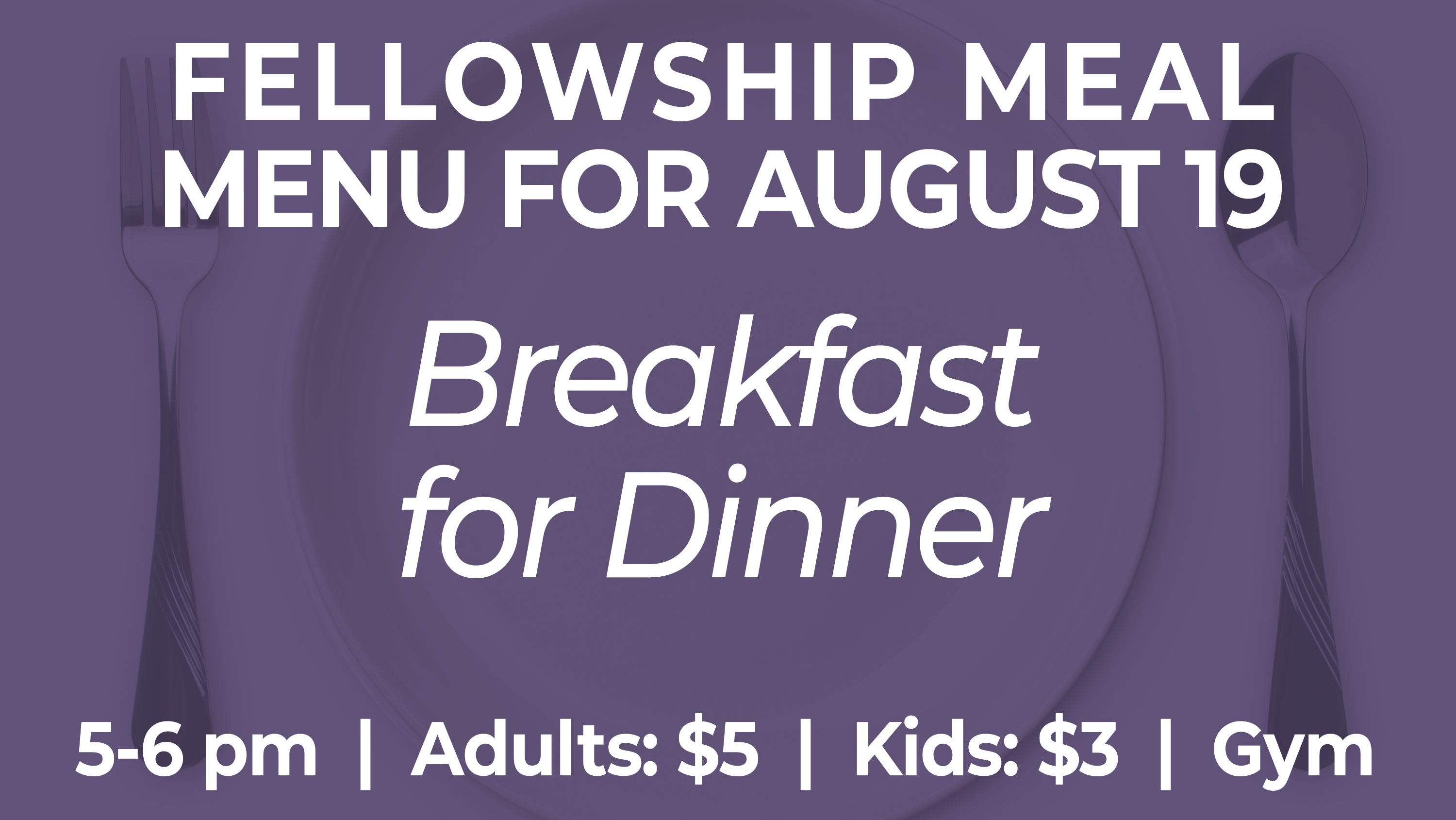 1  Midweek Meal MENU 8-19-26