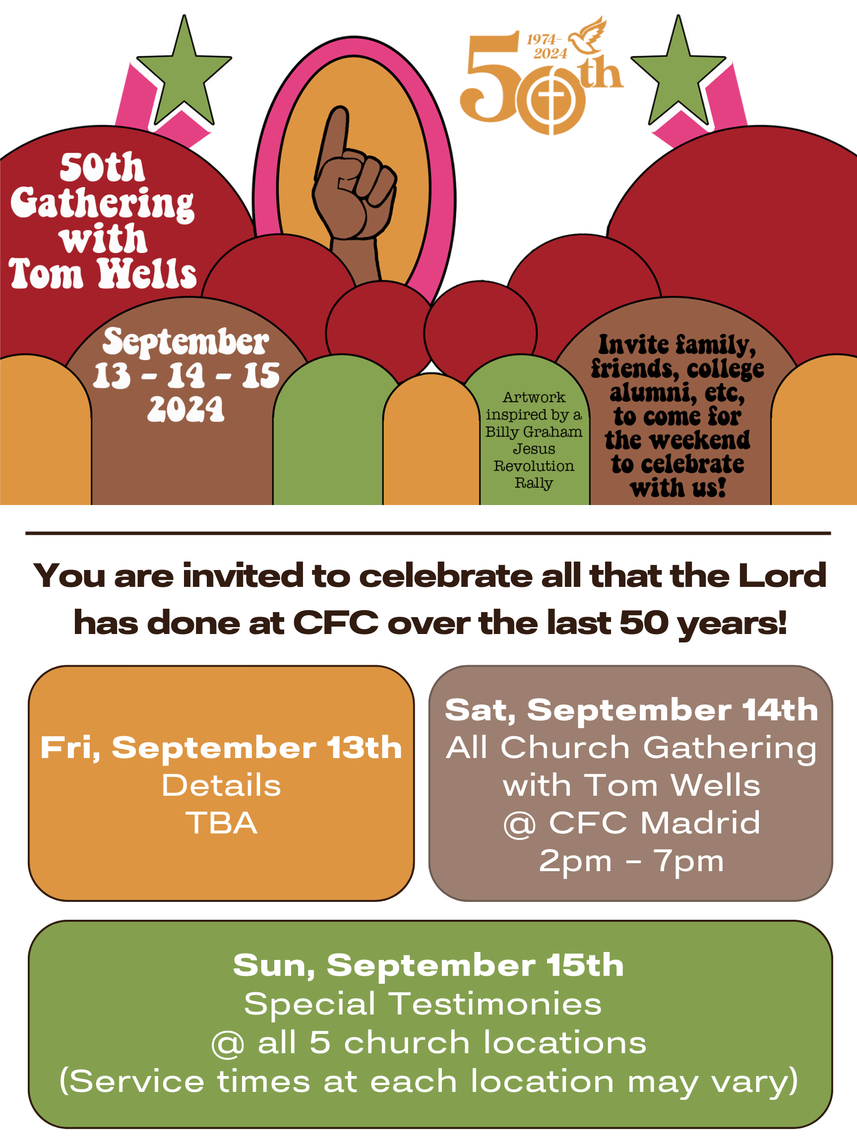 You are invited to celebrate all the Lord has done through us and in us! (1)