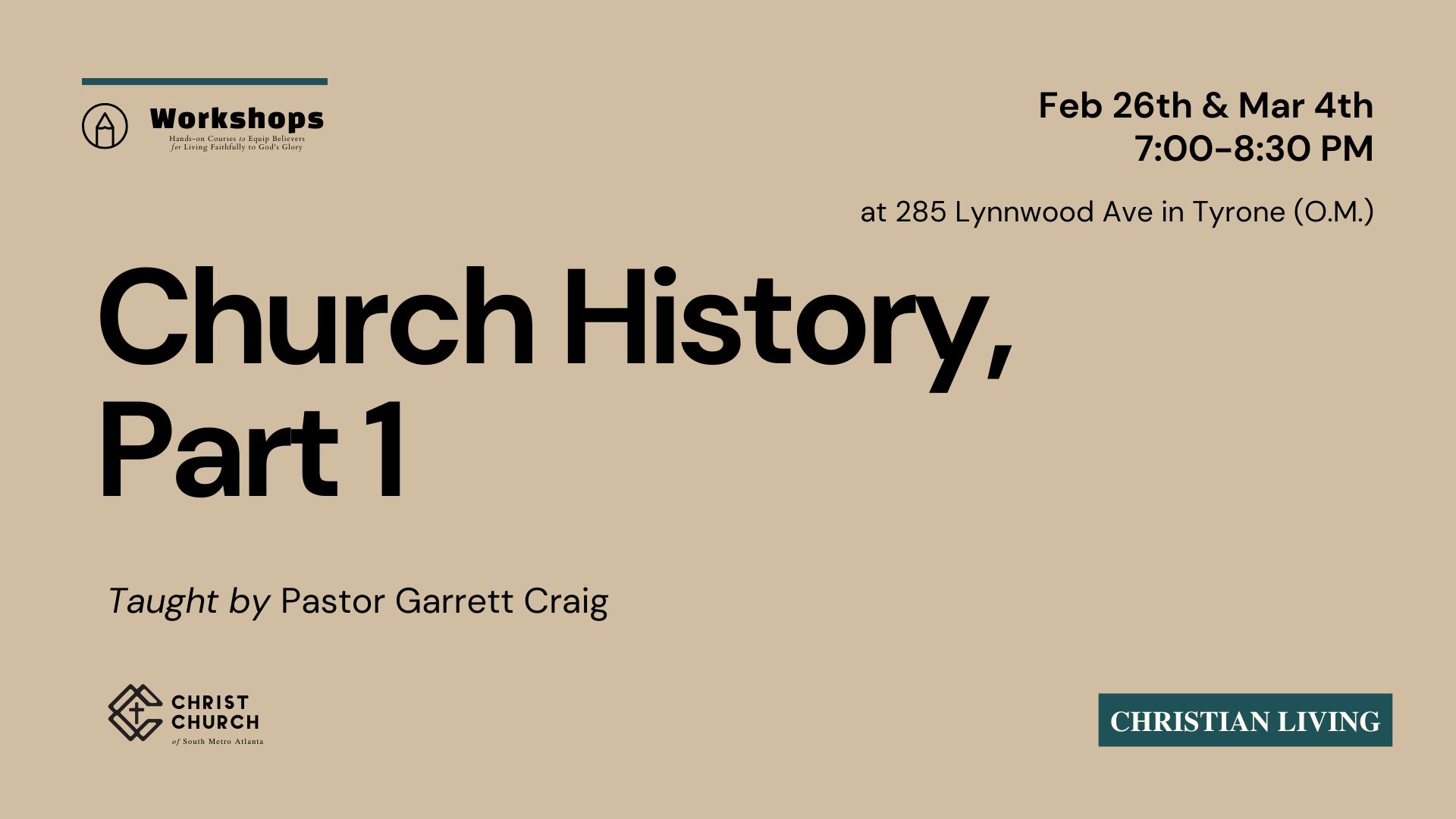 Workshop  Church History Christian Living Track
