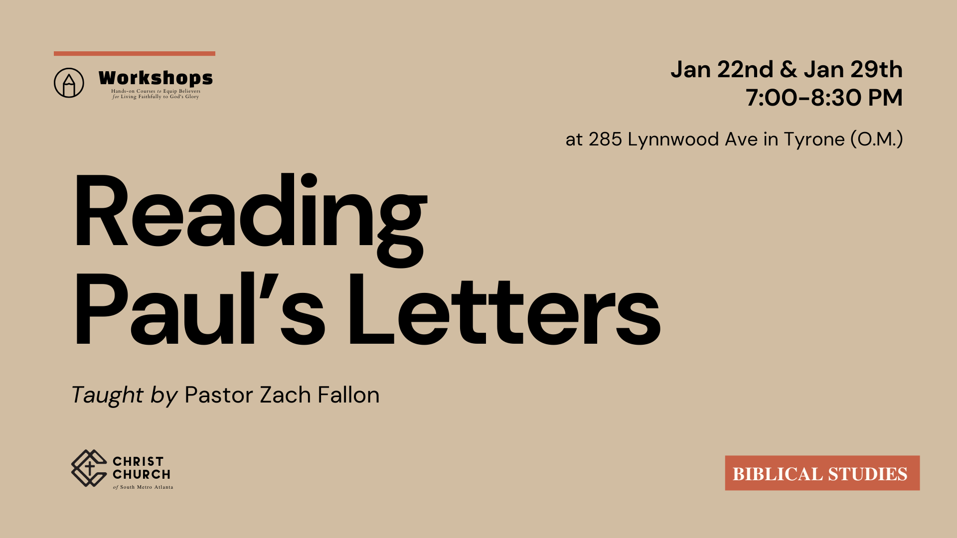 Workshop  Reading Paul's Letters