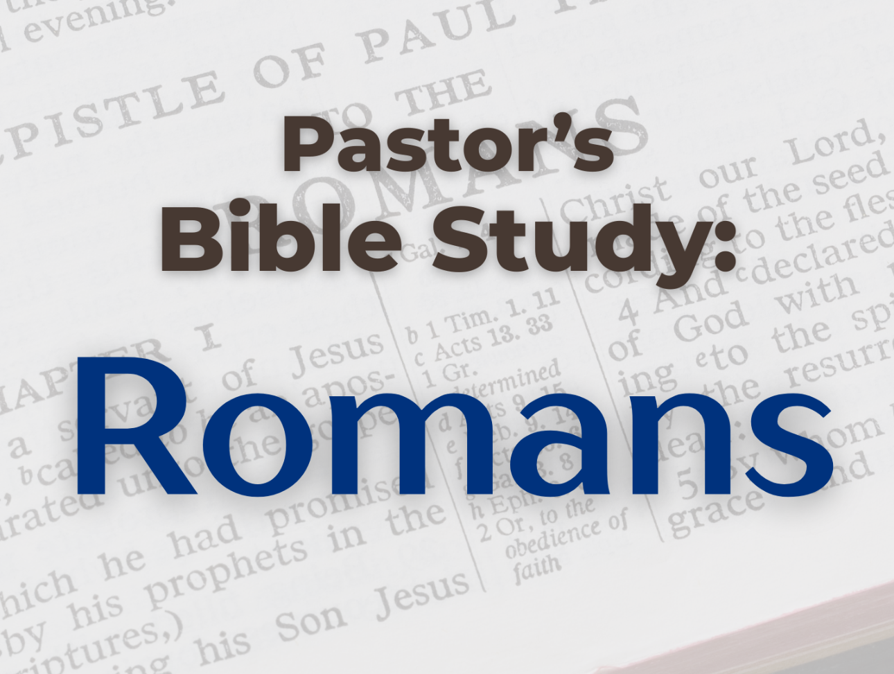 Romans Bible Study