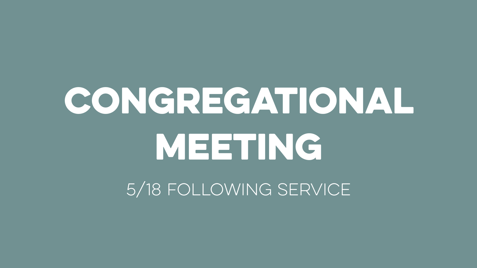 Congregational MEETING