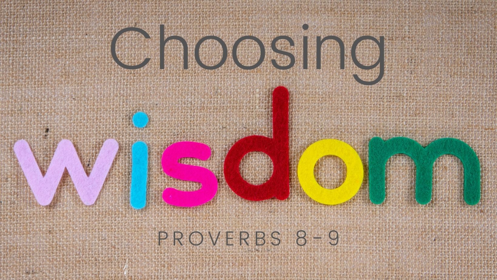 Proverbs 8-9: Choosing Wisdom banner