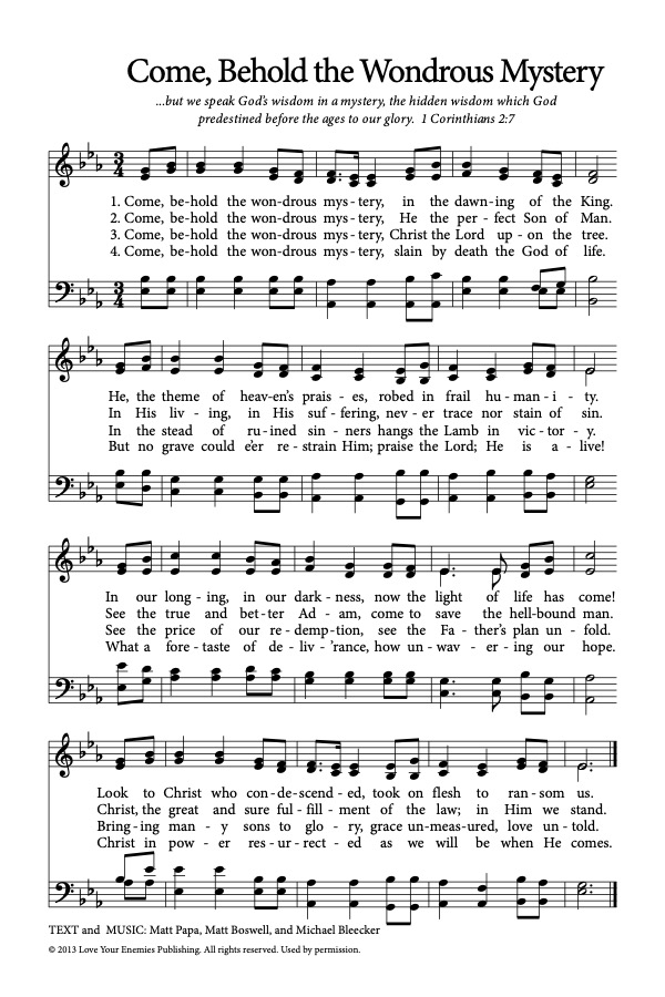 Come Behold the Wondrous Mystery
