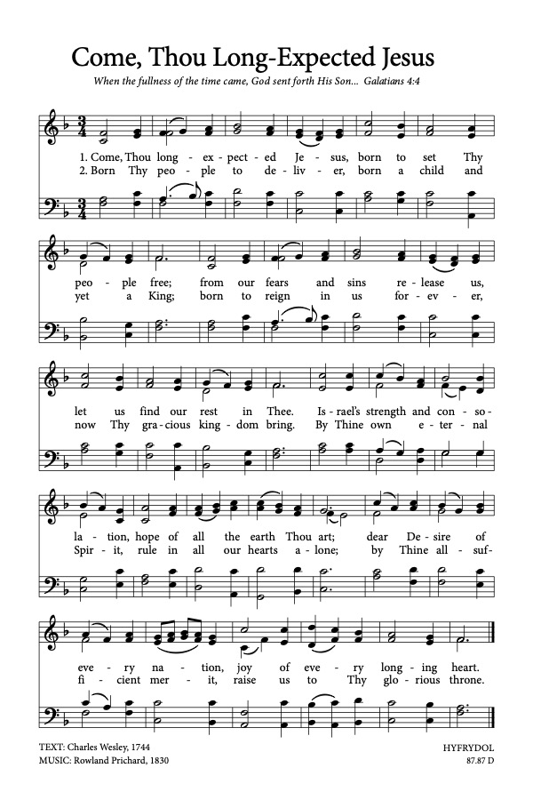 Come Thou Long-Expected Jesus