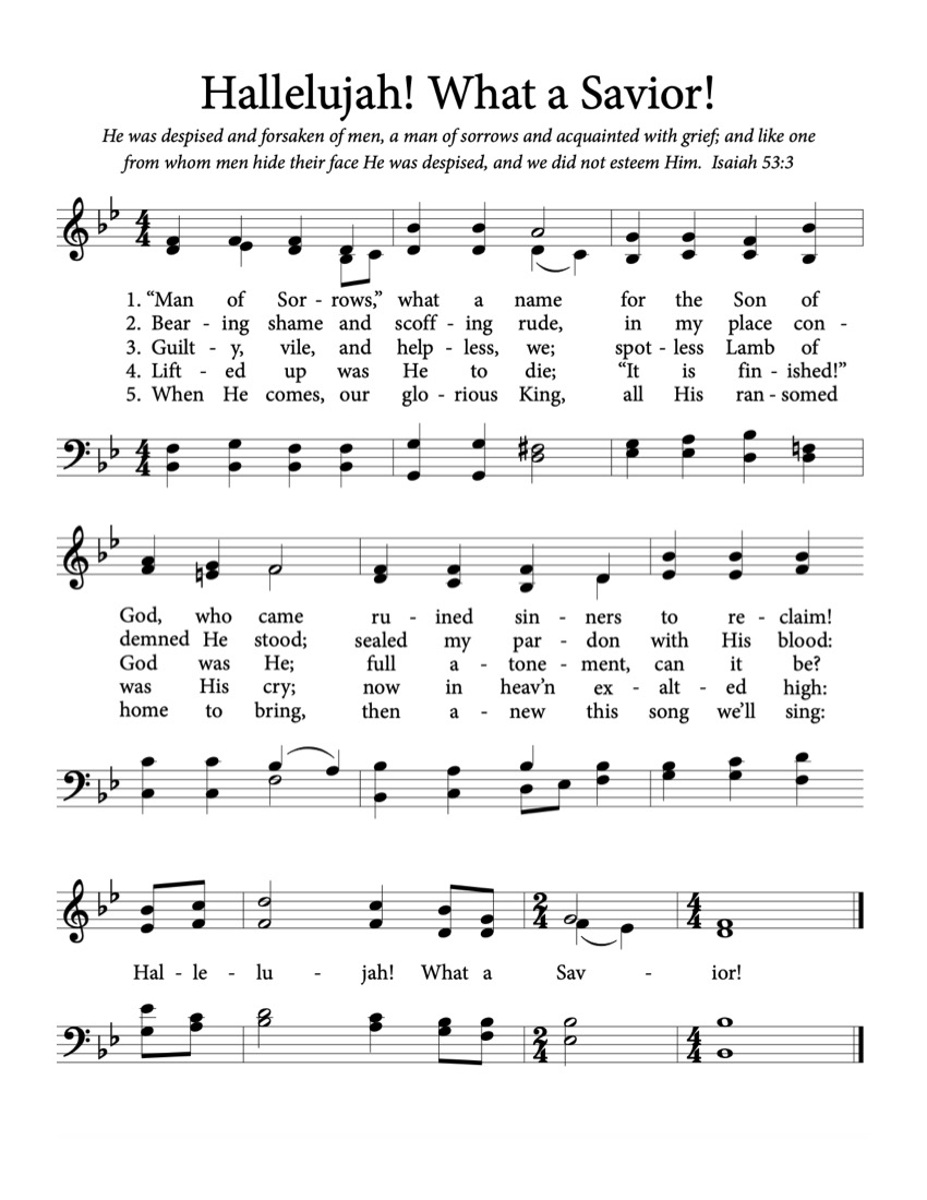 Hallelujah What a savior L