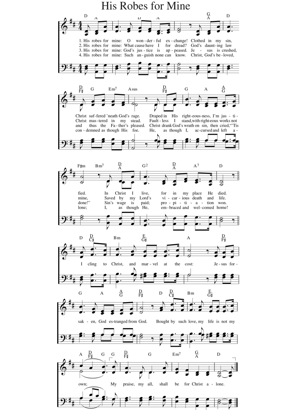 His Robes for Mine 1 page