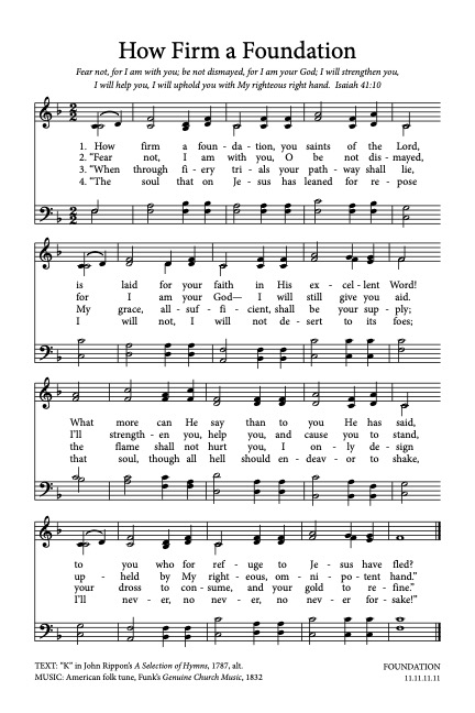 How Firm a Foundation