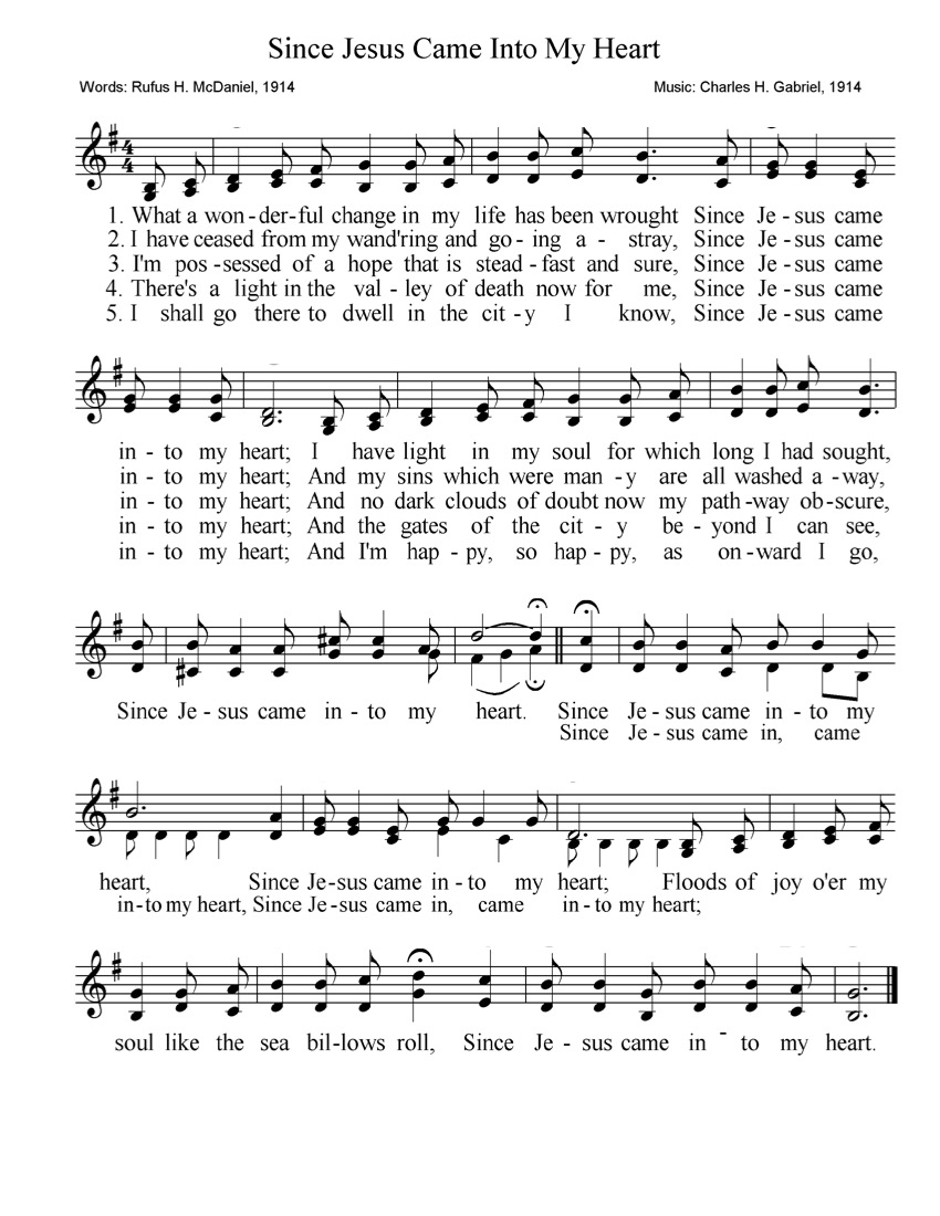Since Jesus Came into My Heart