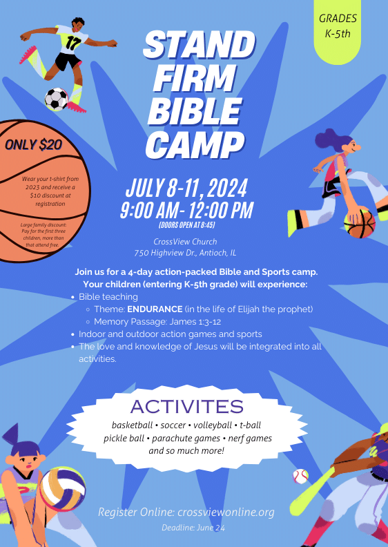 stand firm Bible camp-event page