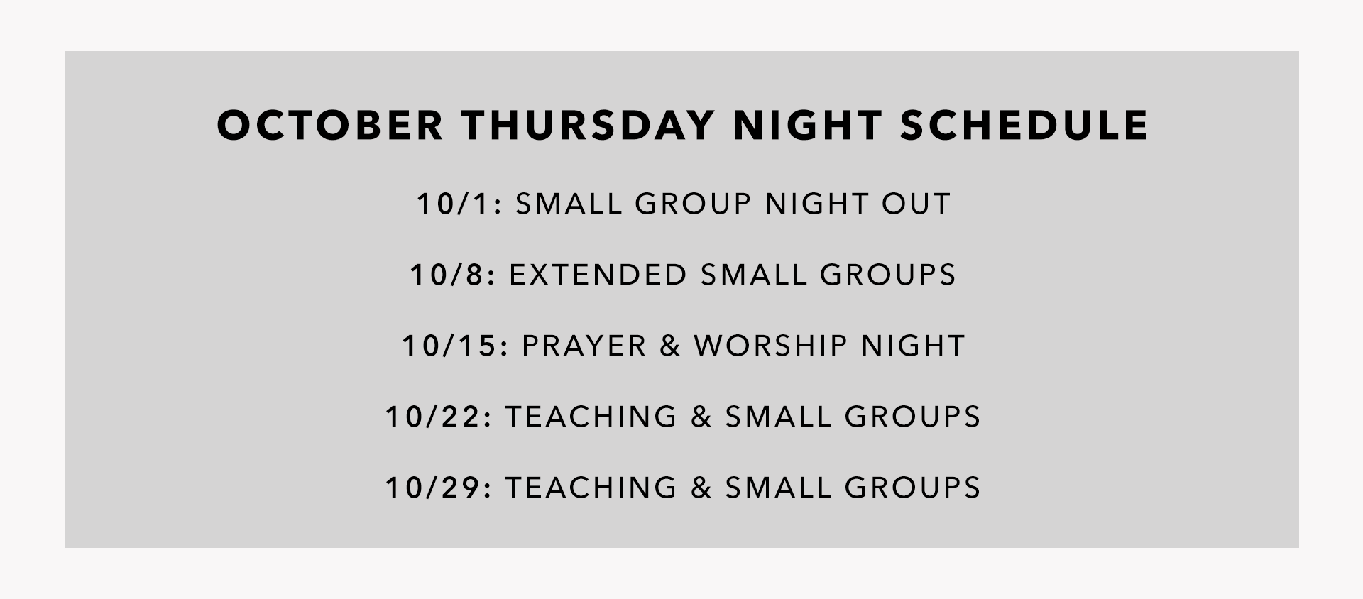 OCTOBER THURS 2026