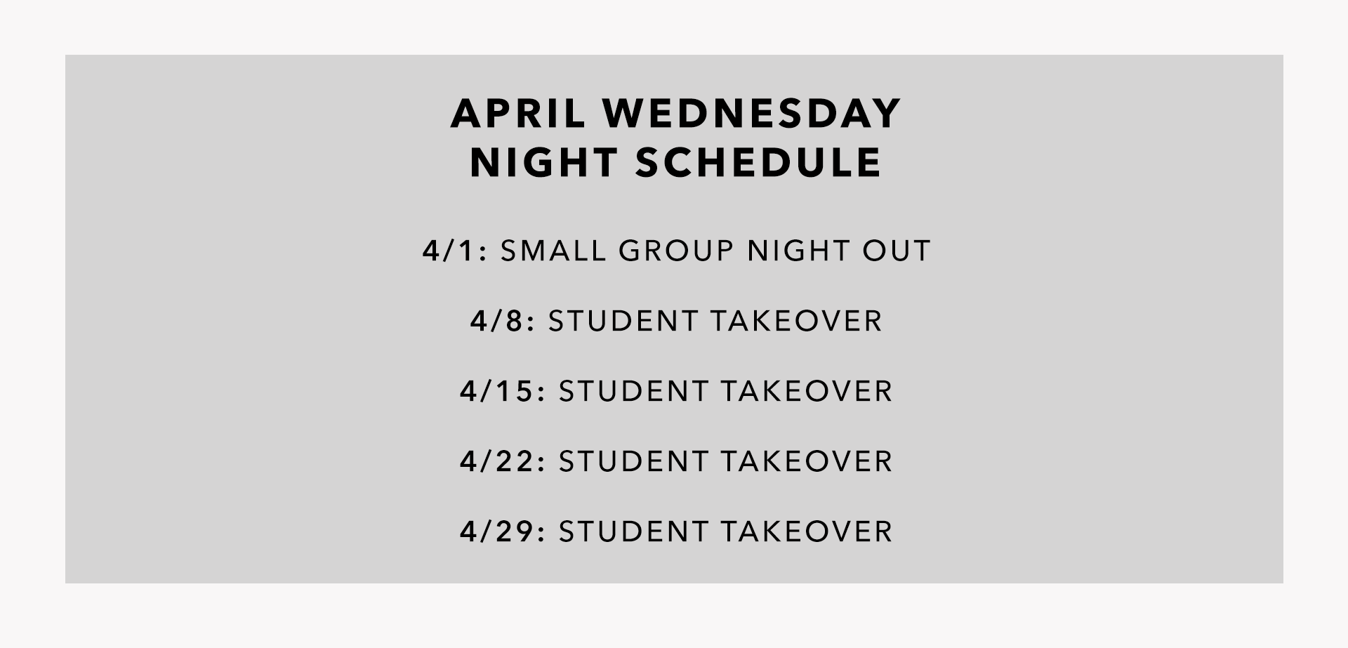 student sched april 2026