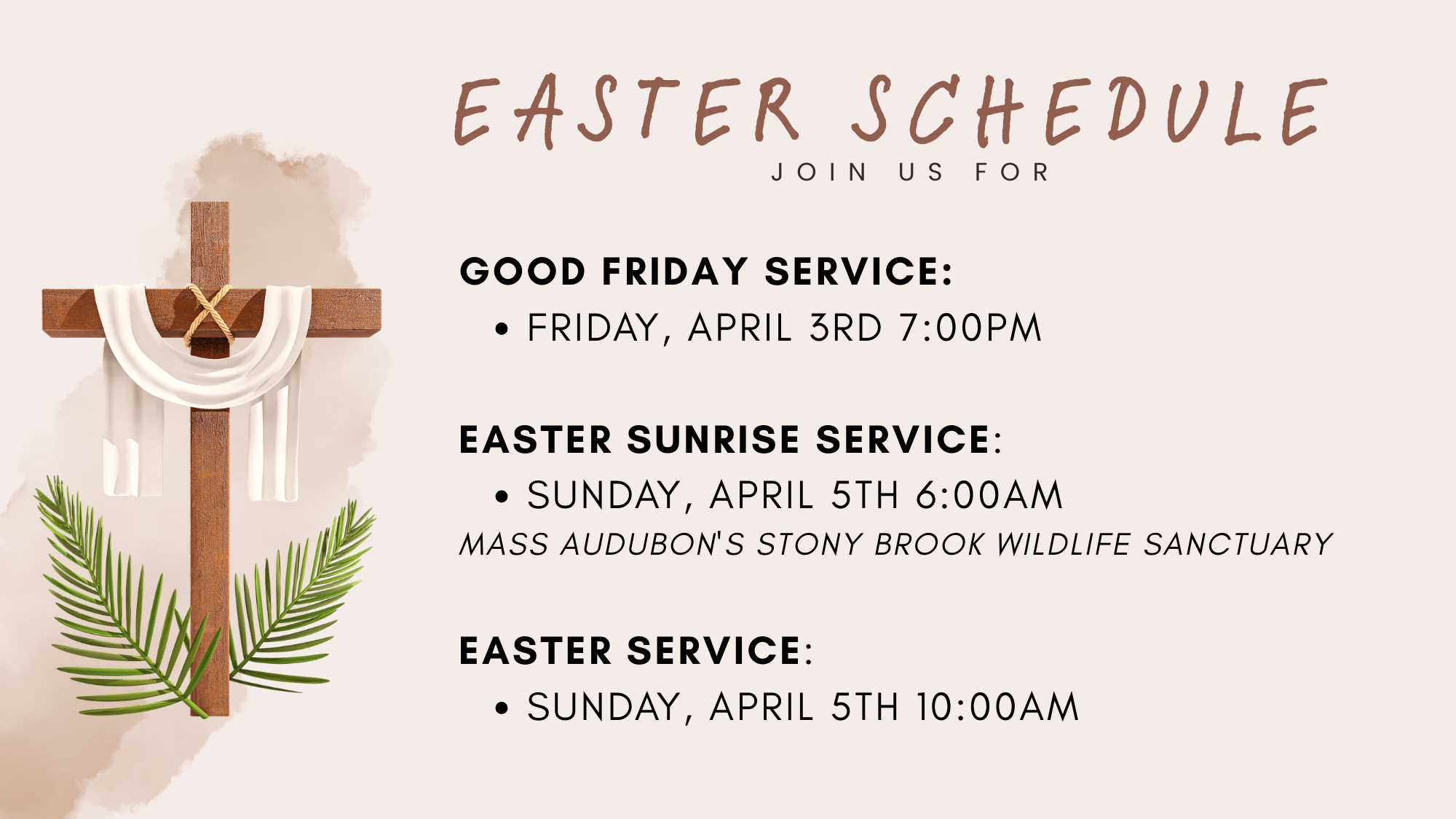 Easter schedule