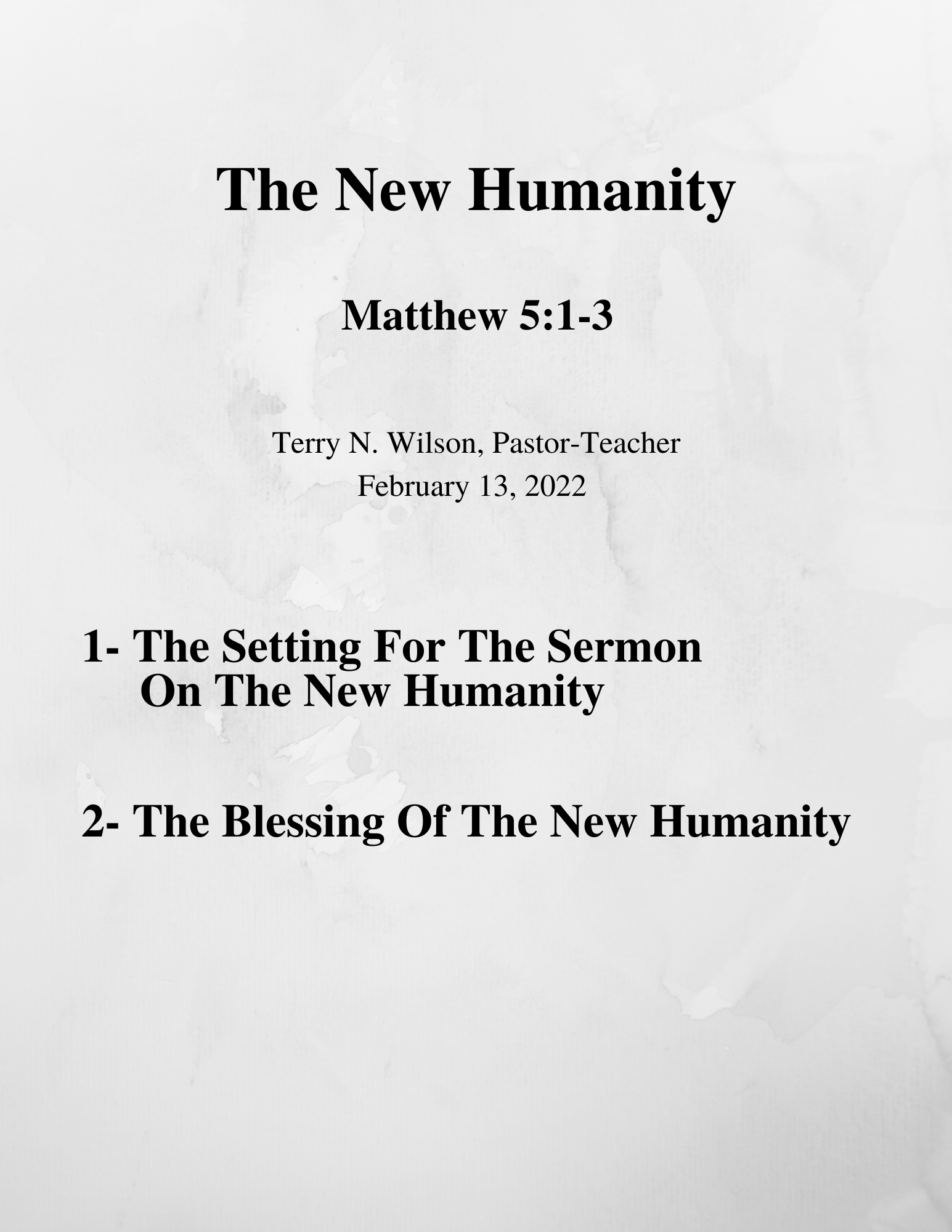 02.13.22 Sermon Notes