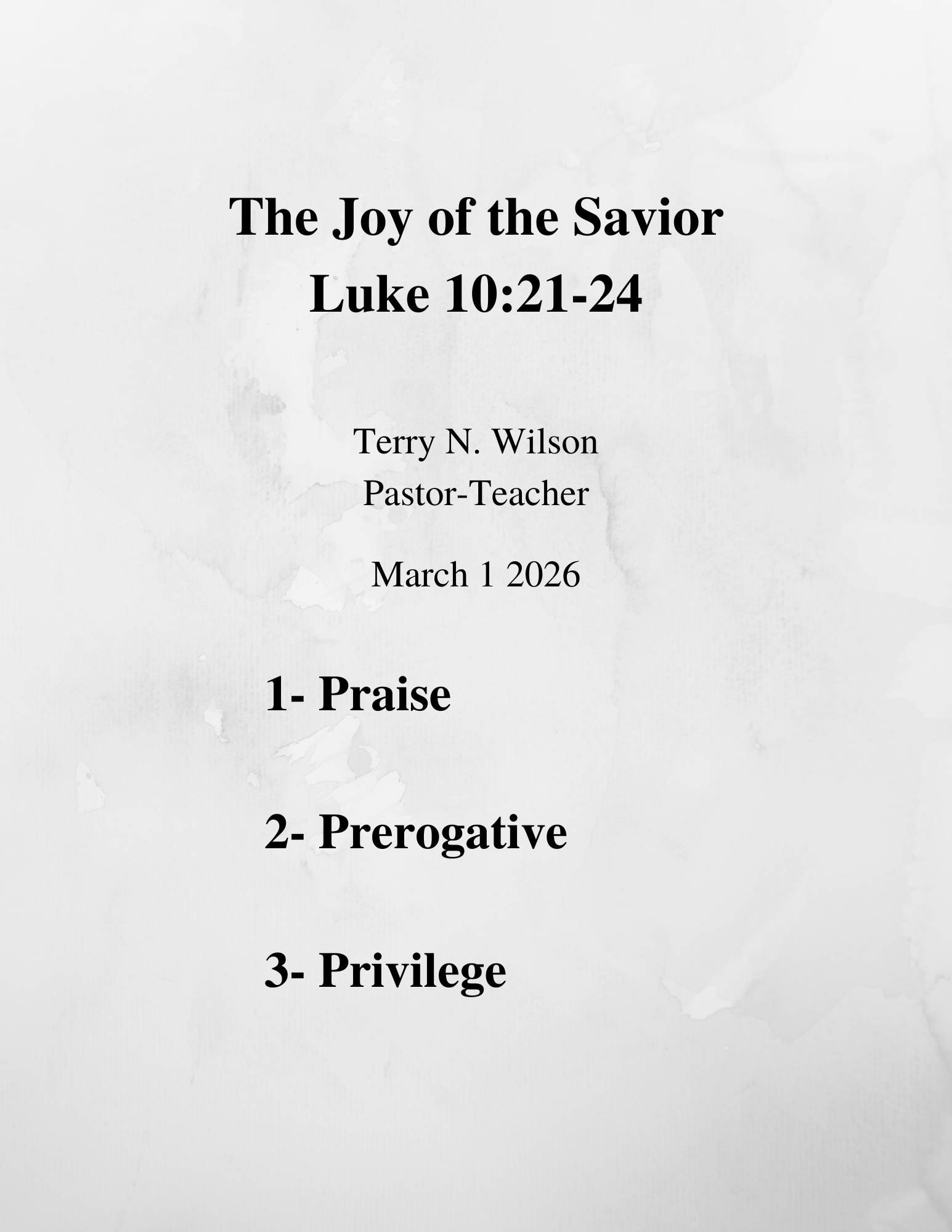 03.01.26 Sermon Notes