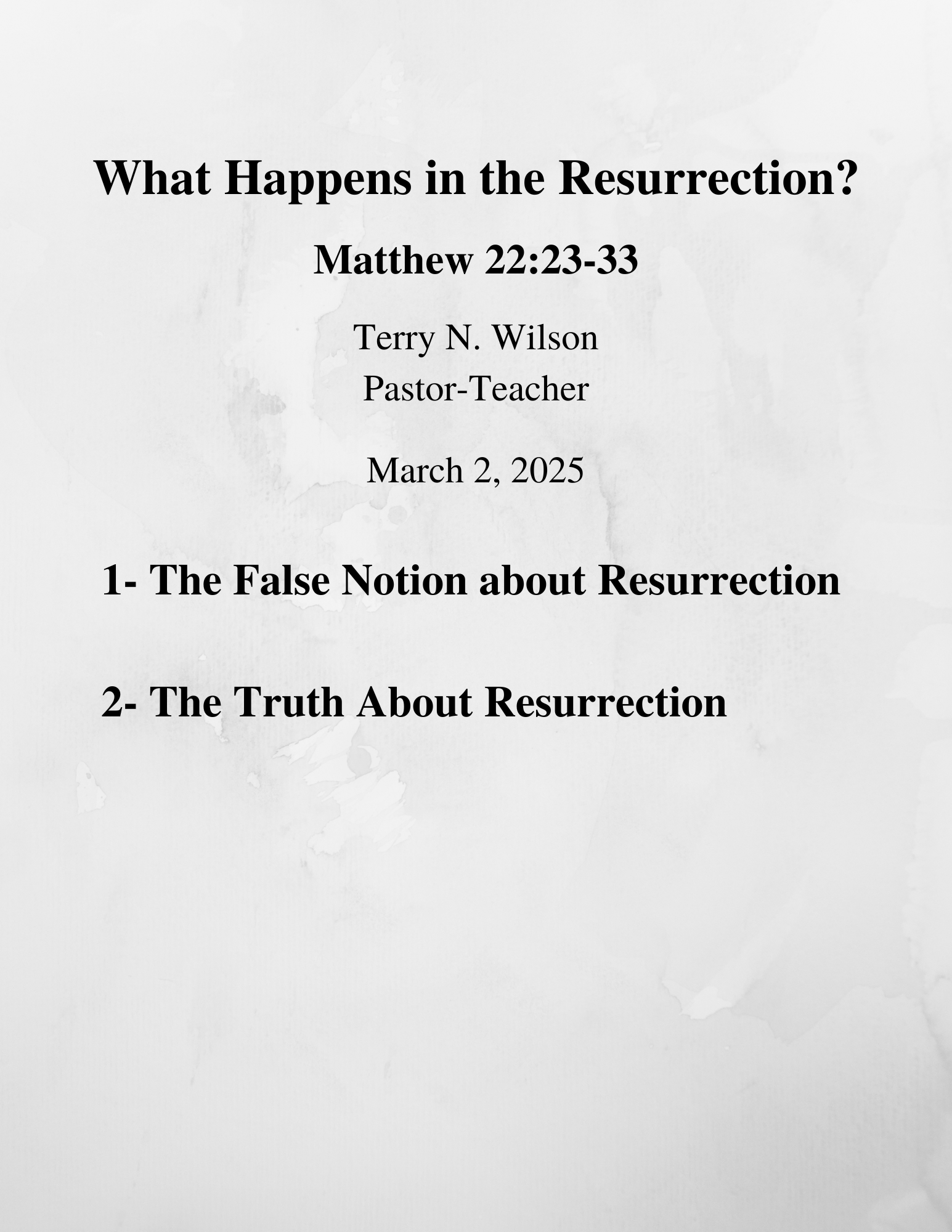 03.02.25 Sermon Notes