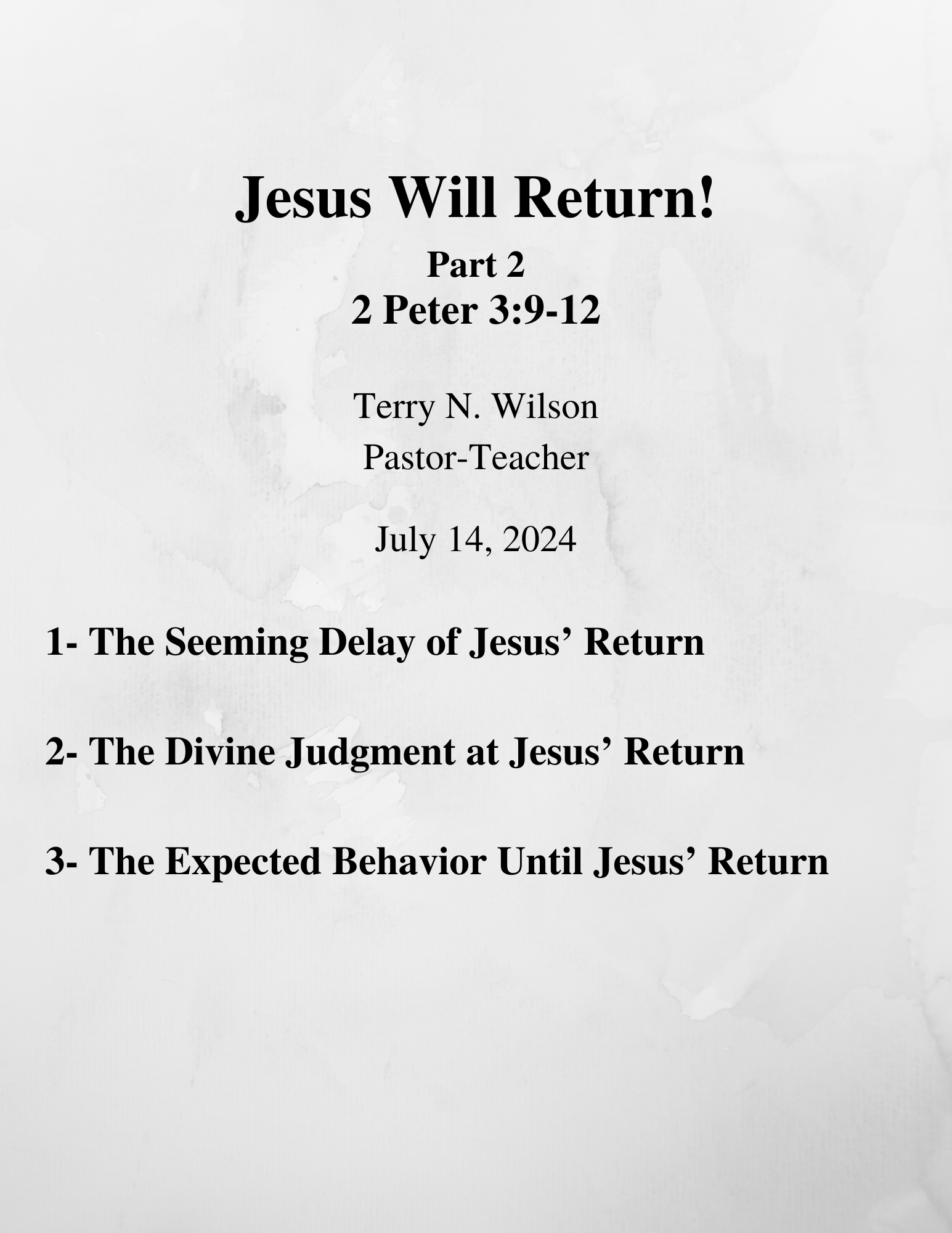 07.14.24 Sermon Notes