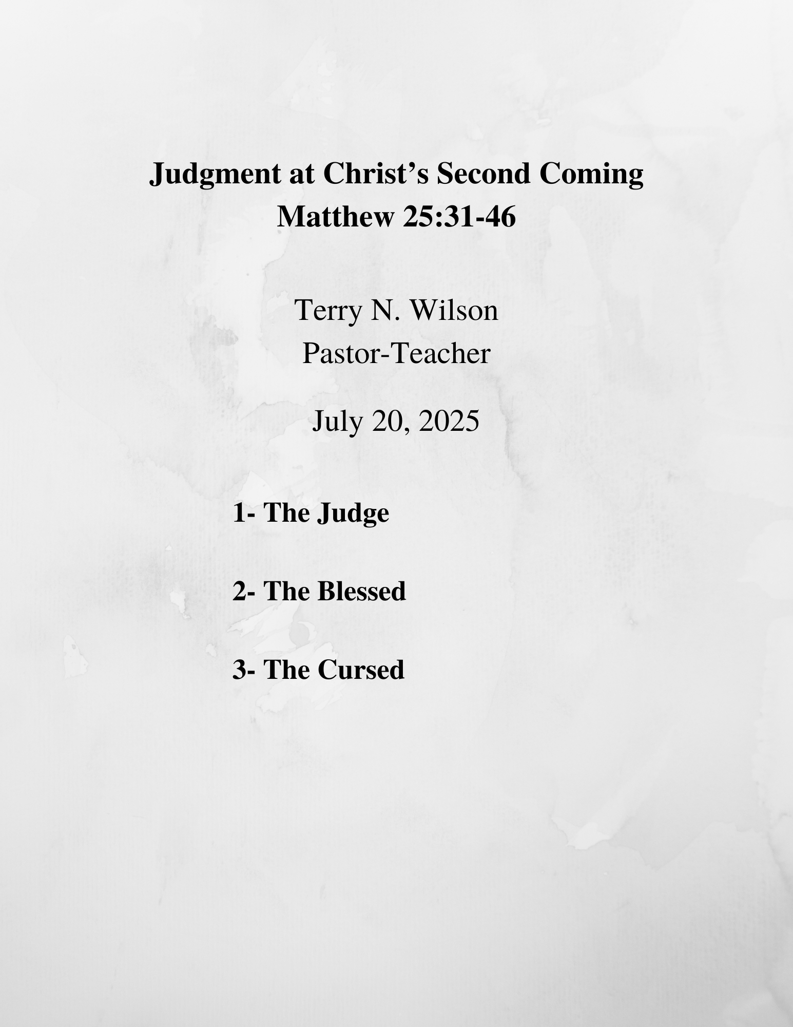 07.20.25 Sermon Notes