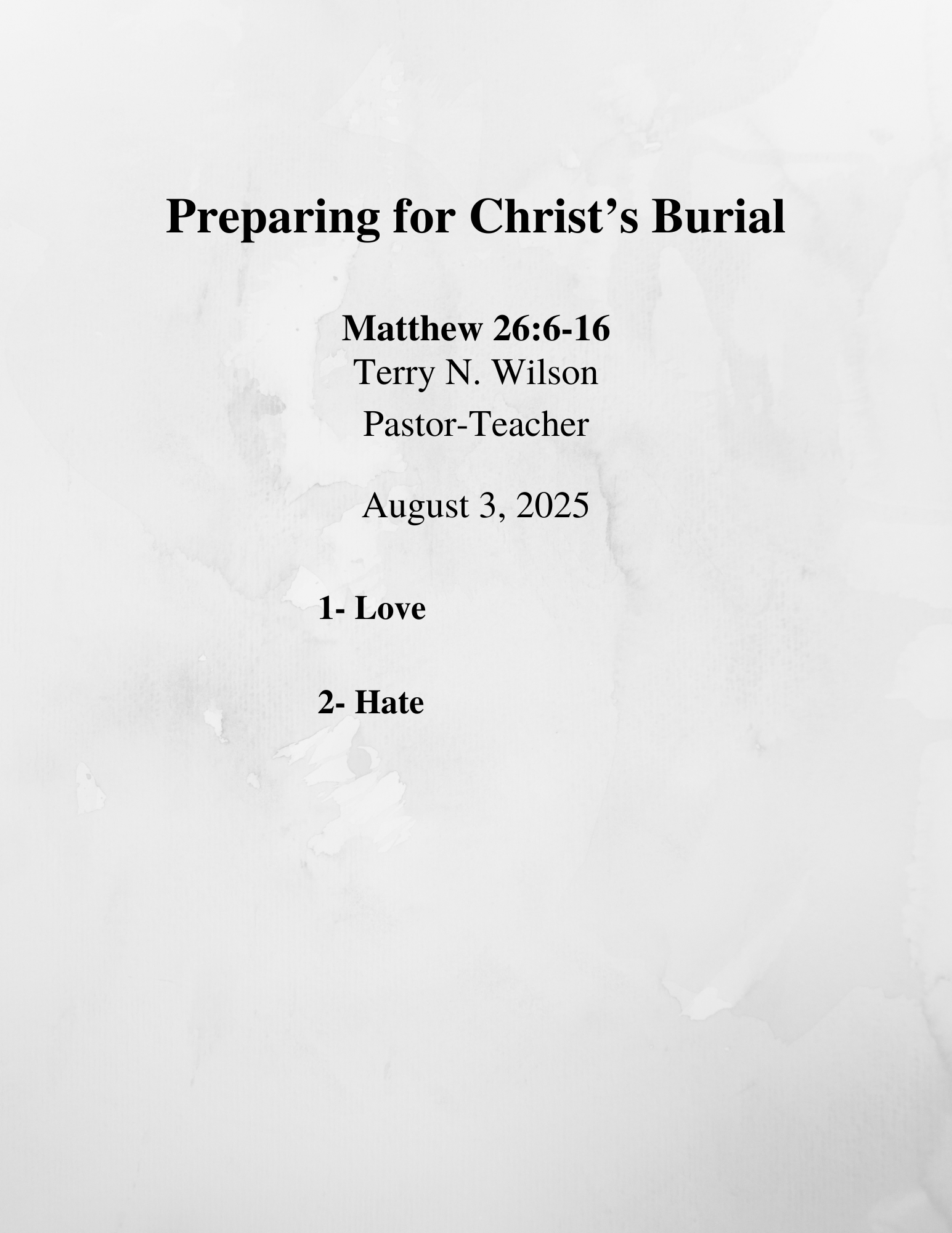 08.03.25 Sermon Notes