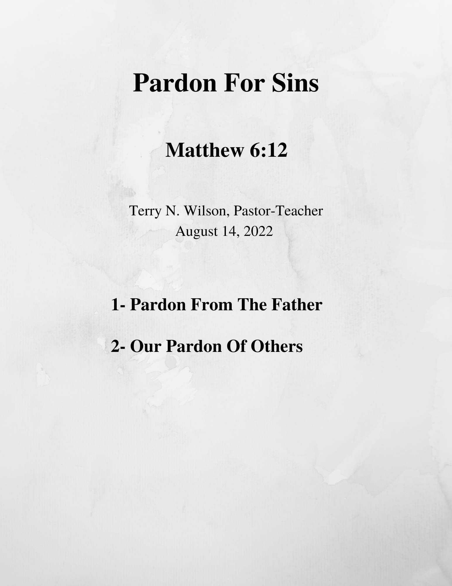 08.14.22 Sermon Notes