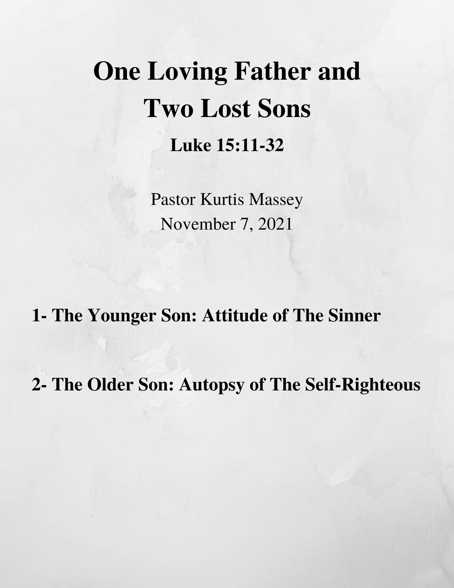 11.07.21 Sermon Notes