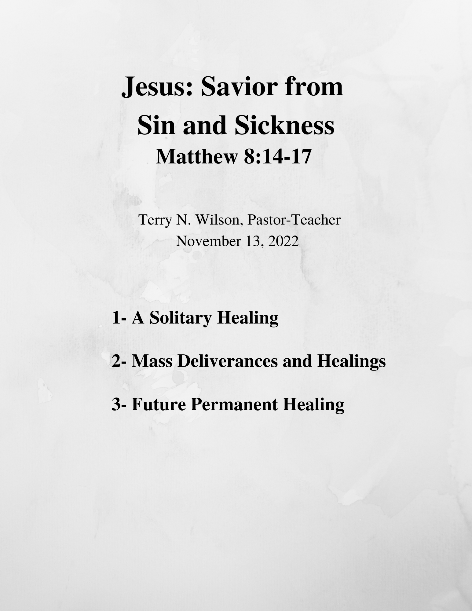 11.13.22 Sermon Notes