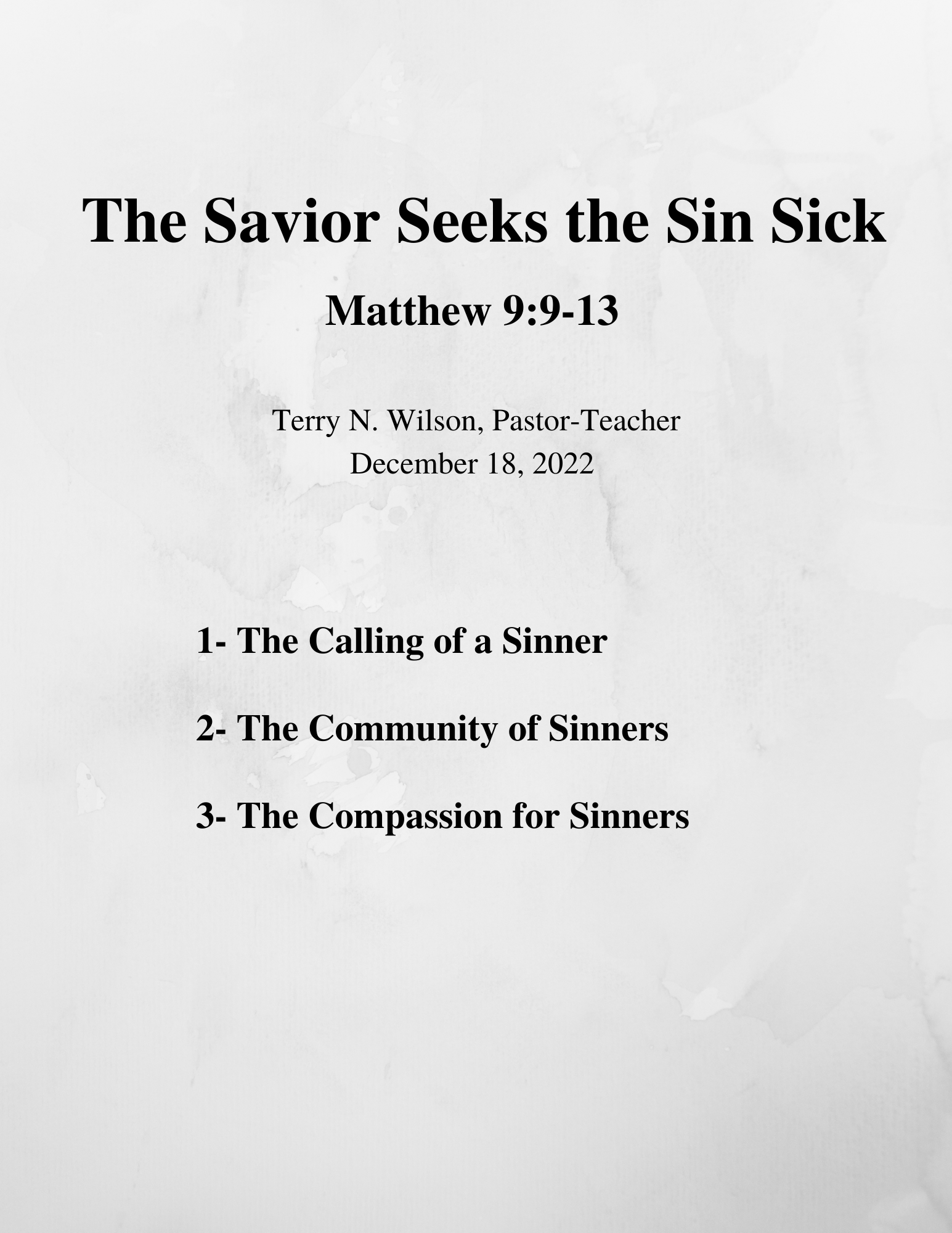 12.18.22 Sermon Notes